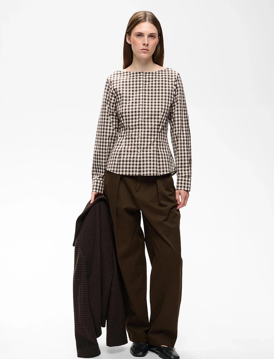 InWear - HAIKOIW TINIKKA PANTS - wide leg trousers - chocolate brown - 0