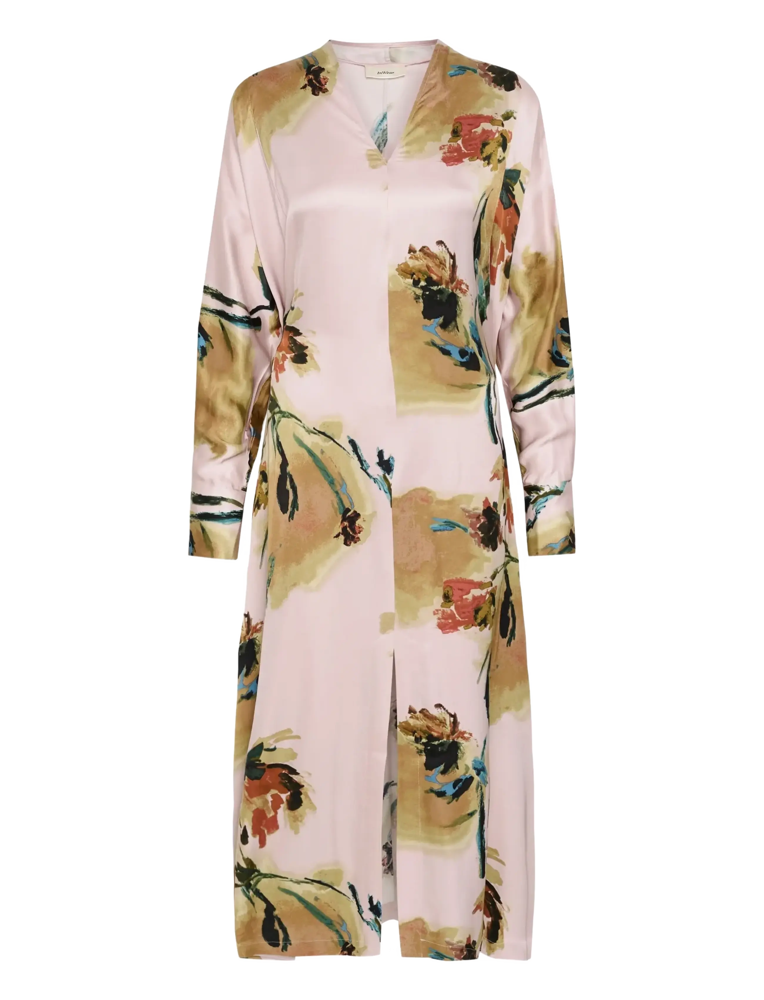 InWear MEADOWIW DRESS - Midikleider - MULTI PAINTED FLOWER / pink/rose