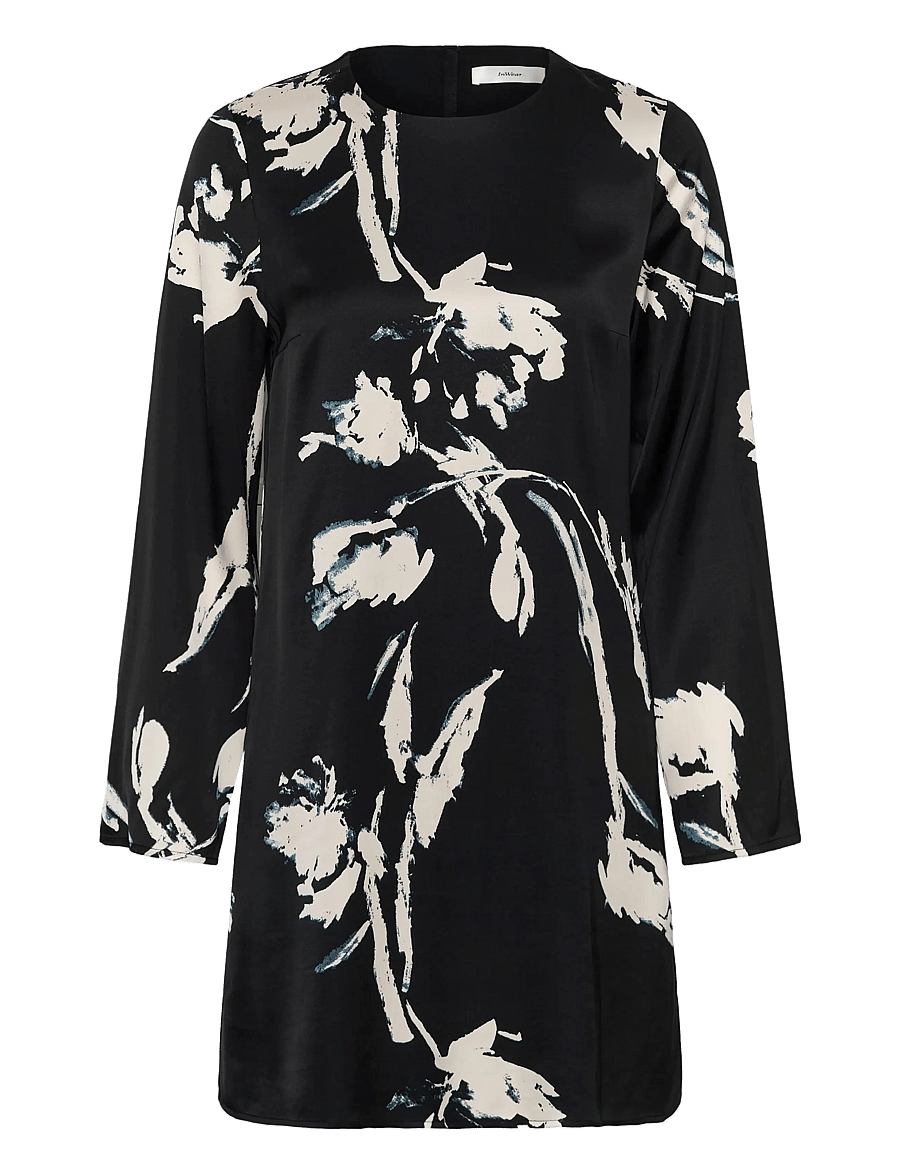 InWear - MEADOWIW SHORT DRESS - kurze kleider - black painted flower - 1