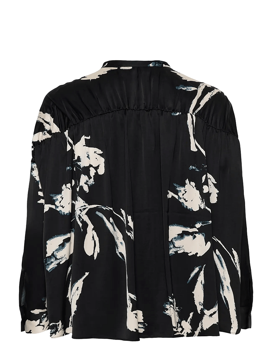 InWear - MEADOWIW BLOUSE - långärmade blusar - black painted flower - 2