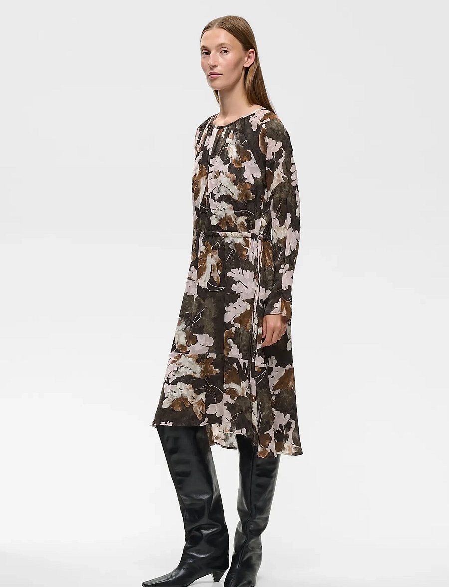 InWear - MASONIW SHORT DRESS - korte kjoler - brown w pink fall leaves - 3