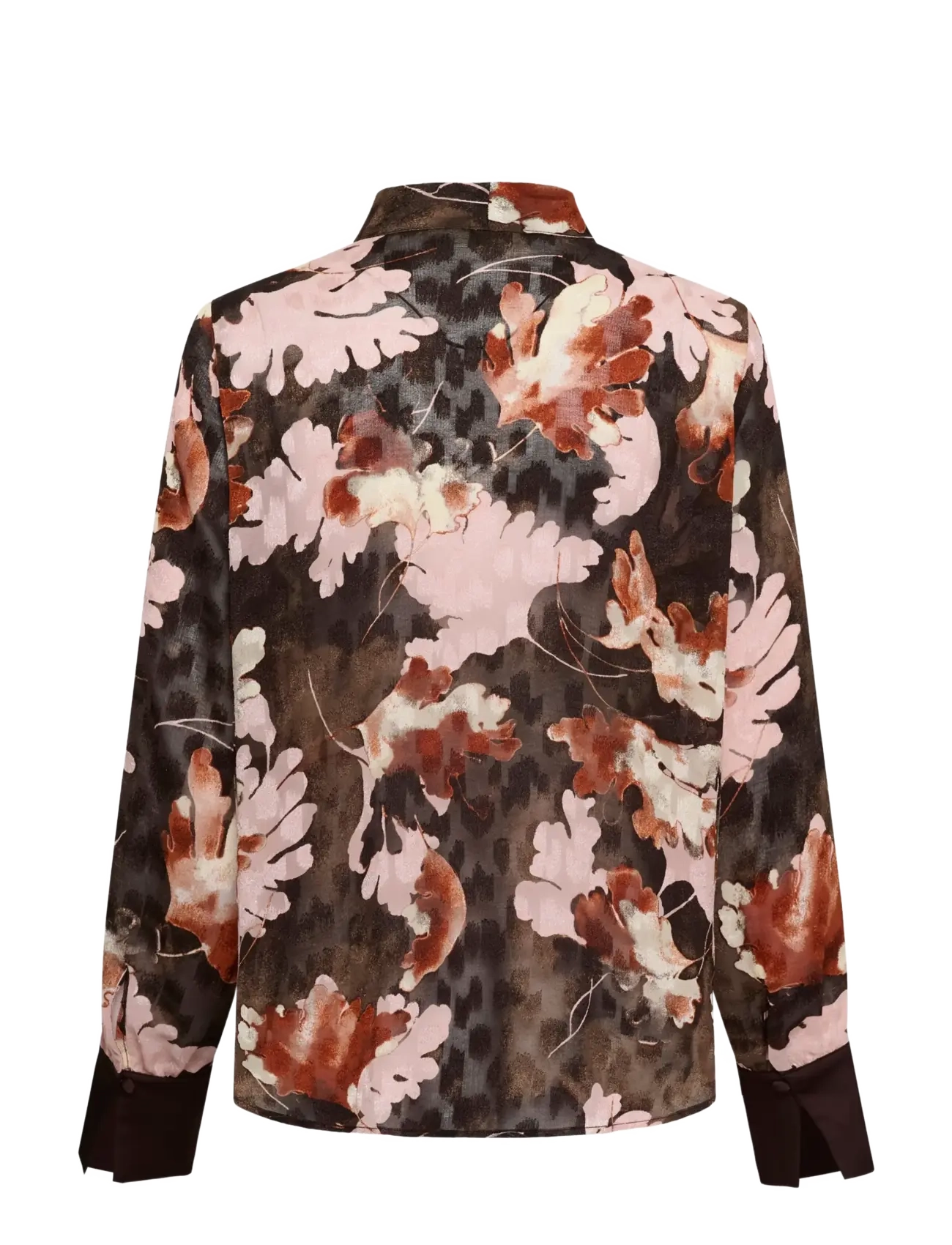 InWear - MASONIW V-NECK BLOUSE - brown w pink fall leaves - 1