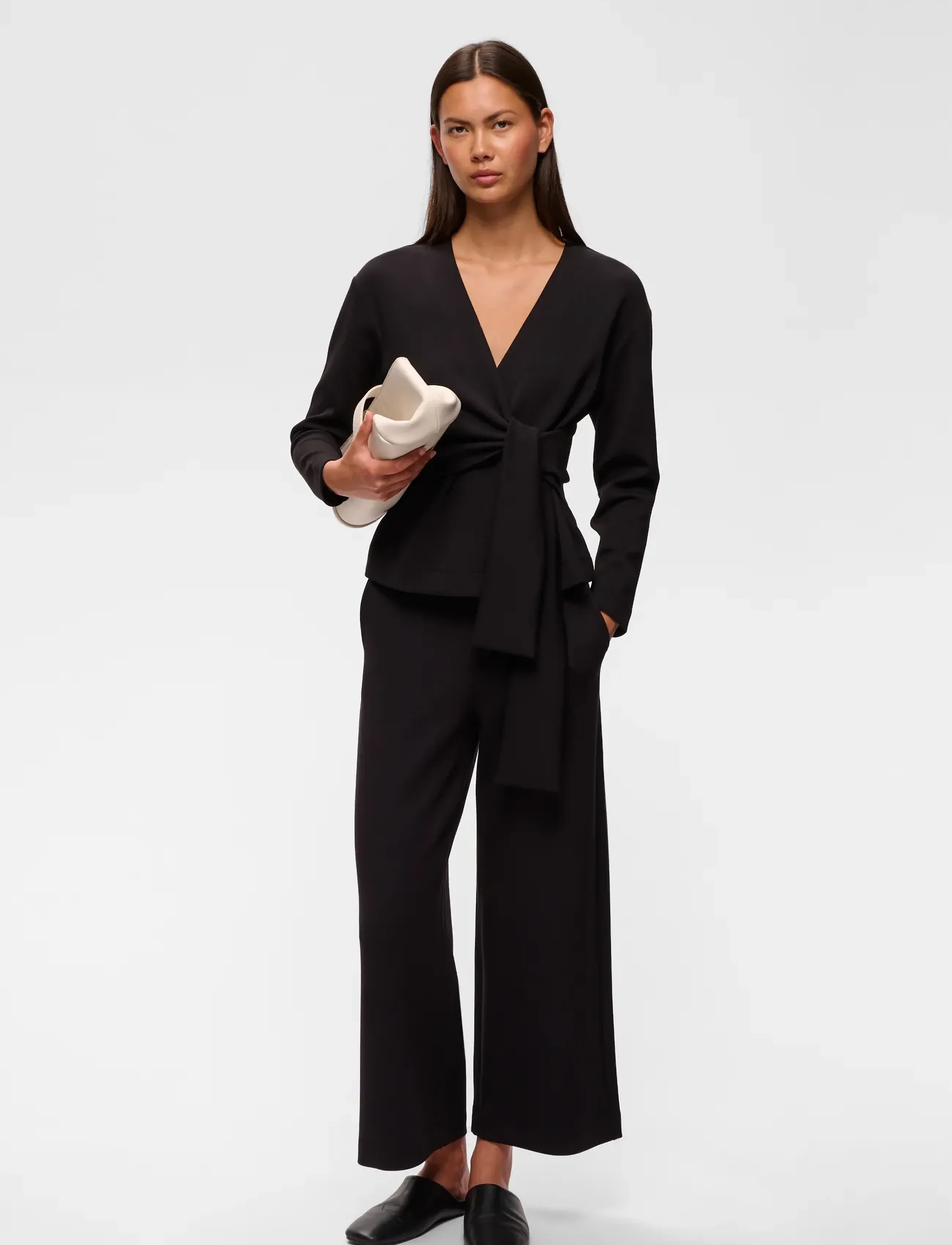 InWear - AGGIEIW VINCENT KNOT BLOUSE - langärmelige blusen - black - 3