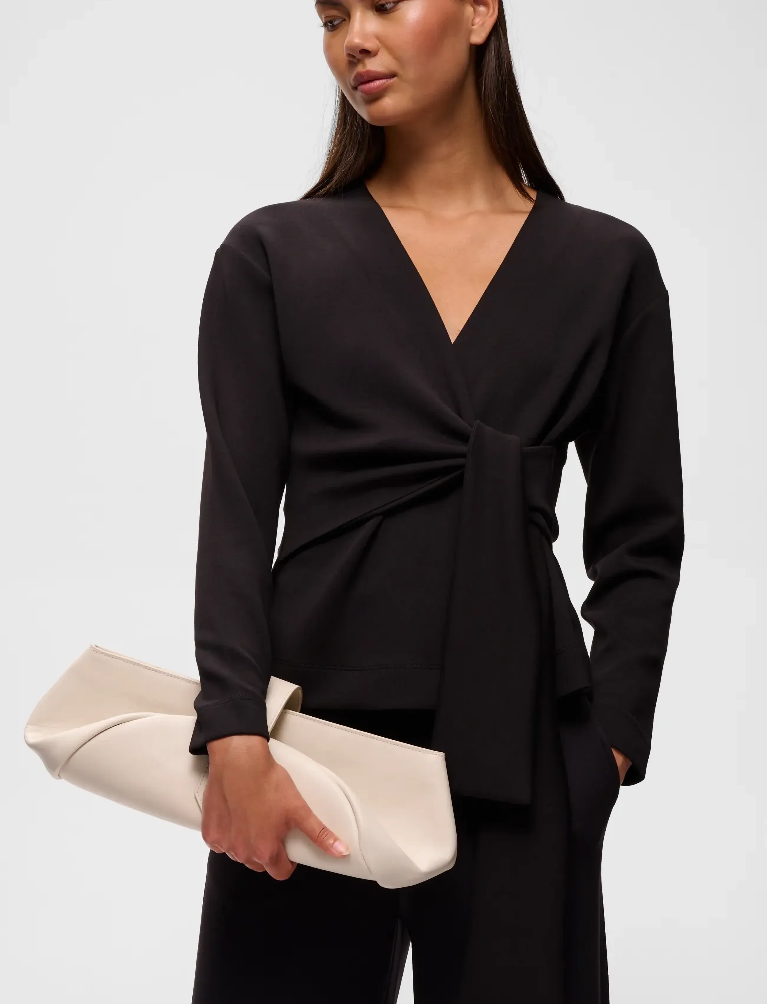 InWear - AGGIEIW VINCENT KNOT BLOUSE - langärmelige blusen - black - 4
