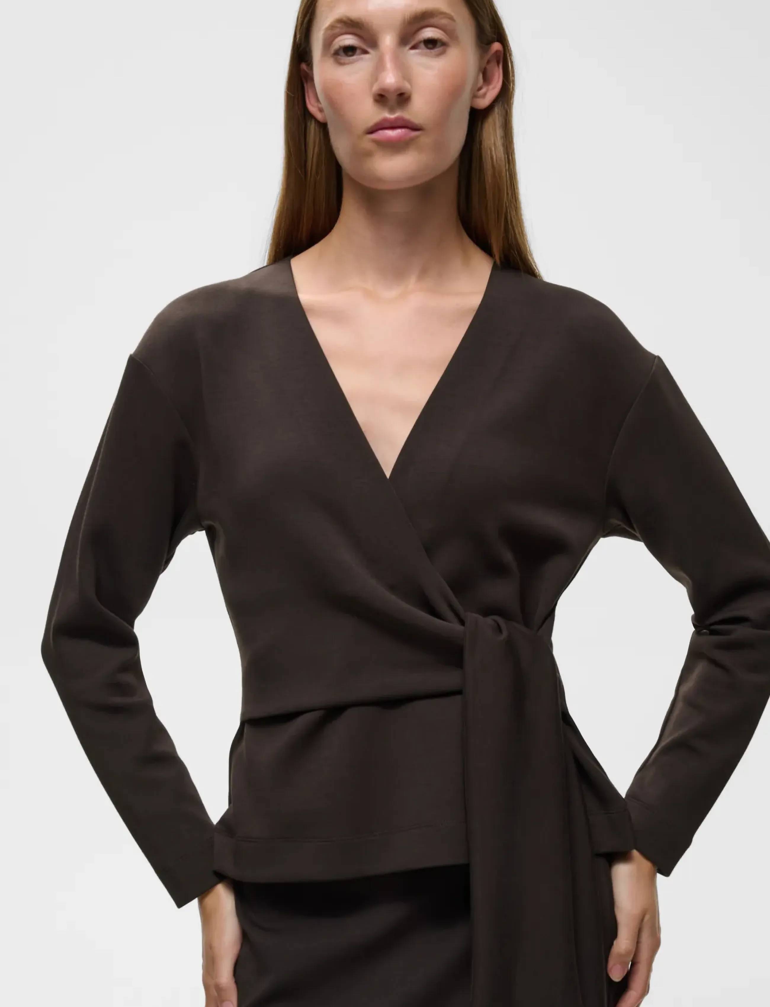 InWear AGGIEIW VINCENT KNOT BLOUSE - Blouses - CHOCOLATE BROWN / brown
