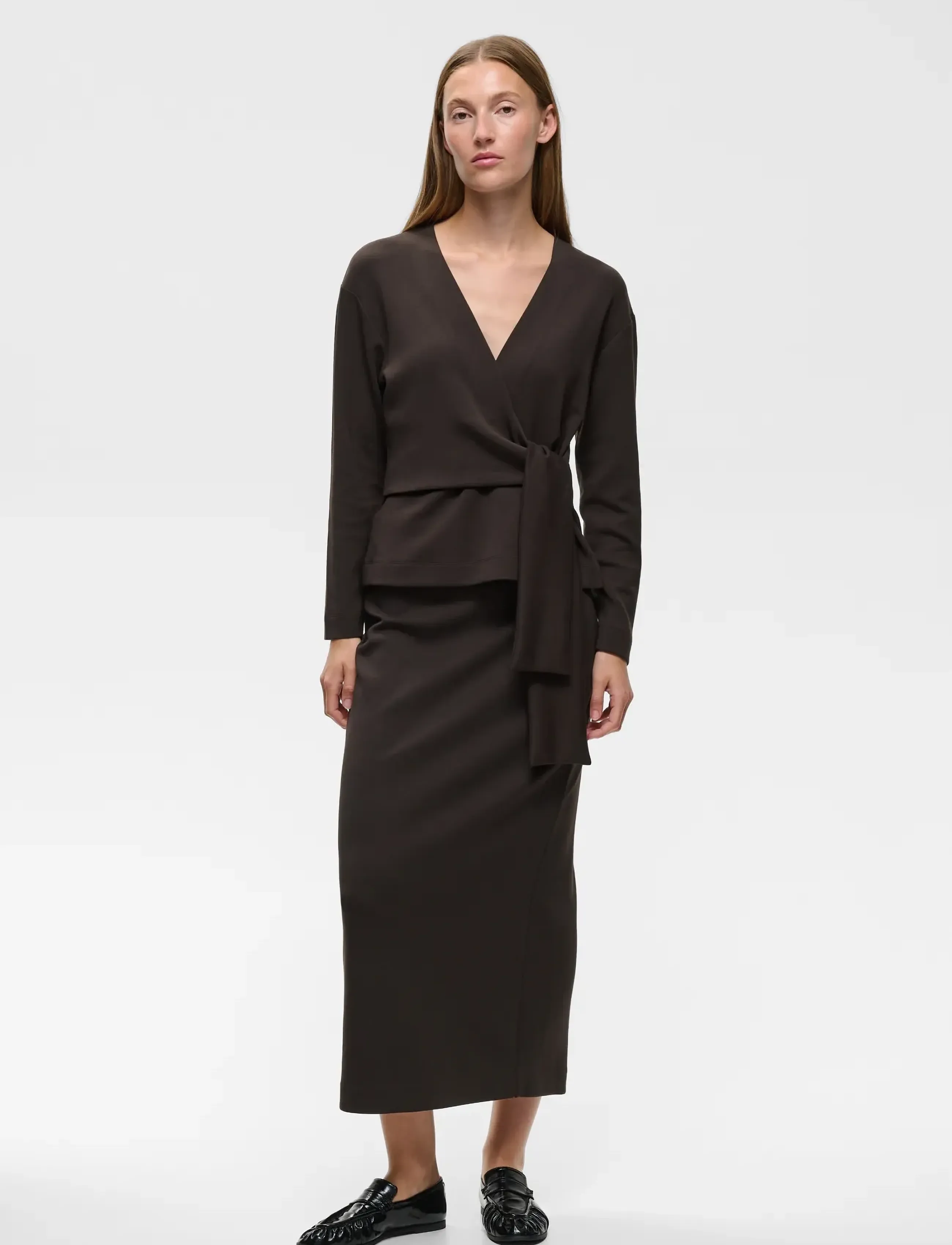 InWear - AGGIEIW VINCENT KNOT BLOUSE - long sleeved blouses - chocolate brown - 4