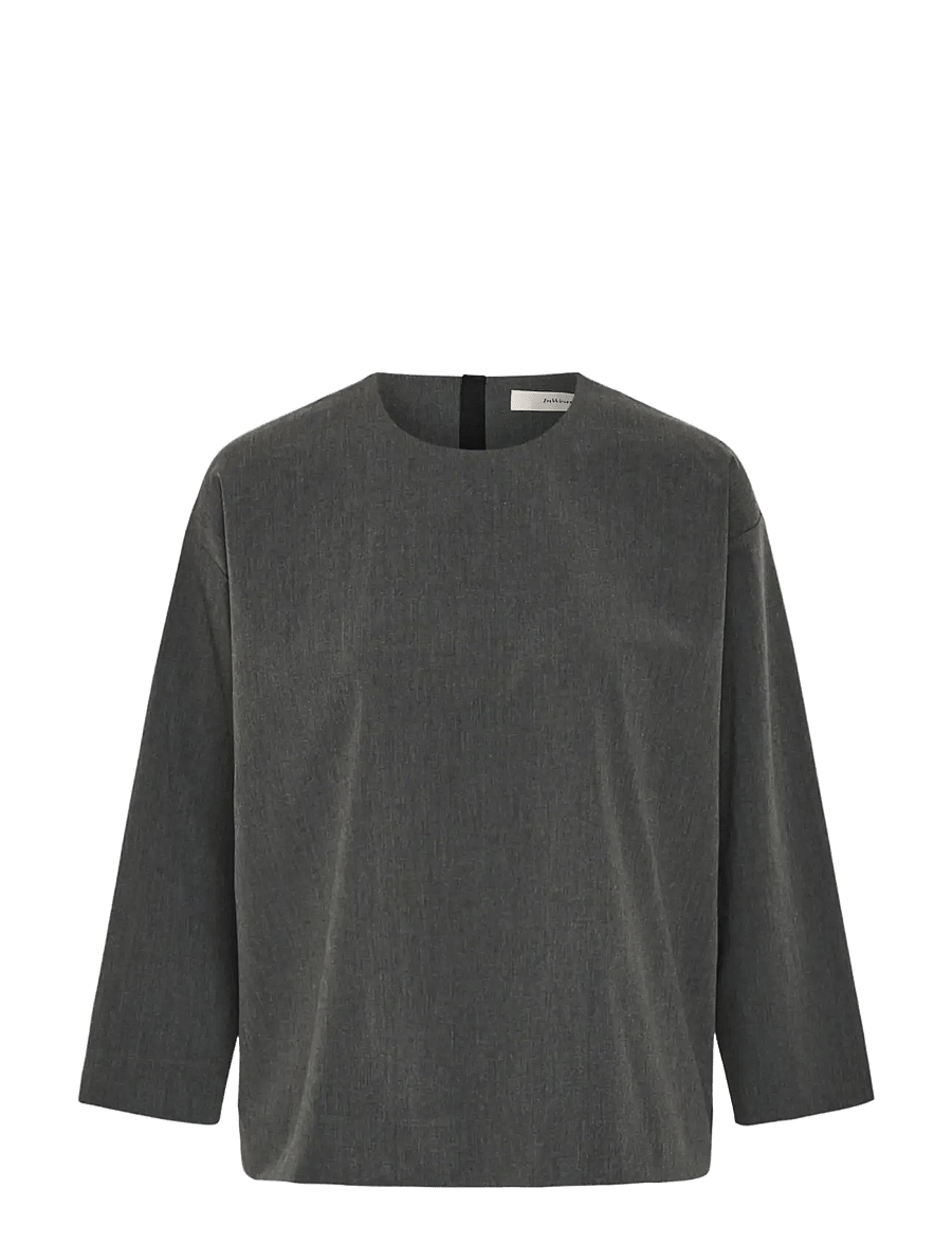InWear - CLEOHIW TOP - långärmade blusar - dark grey melange - 1