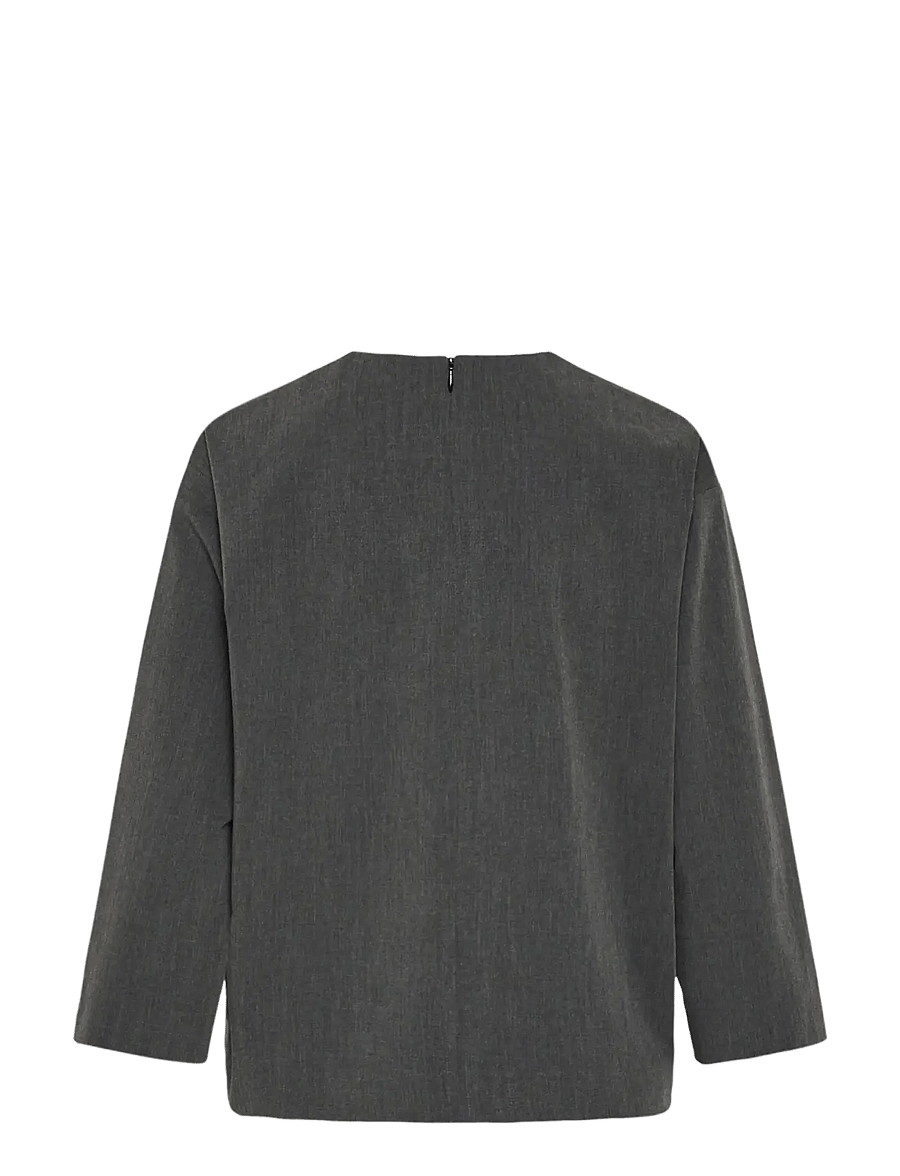 InWear - CLEOHIW TOP - långärmade blusar - dark grey melange - 2