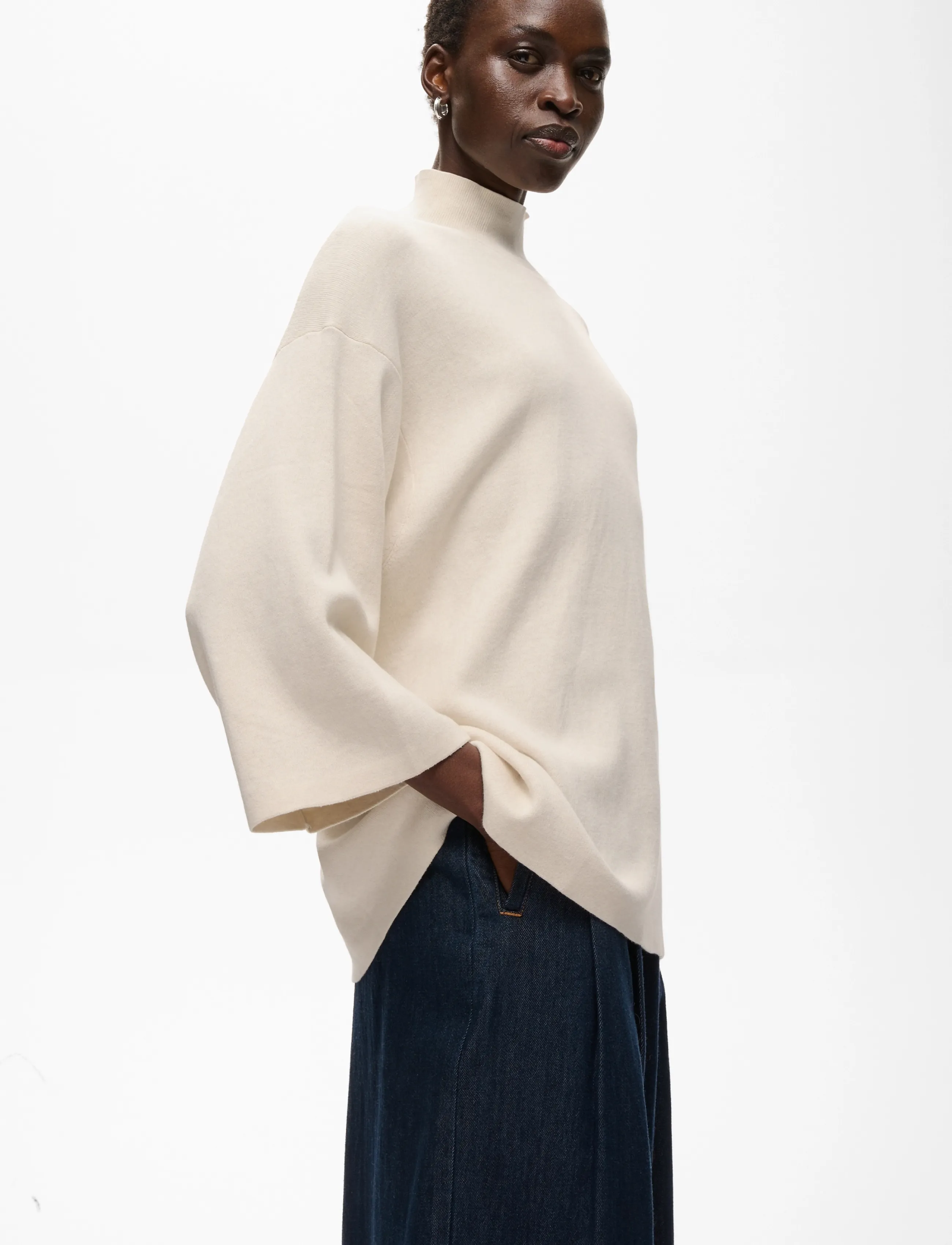 InWear - TILDAIW HIGHNECK - džemperi - pearled ivory melange - 2