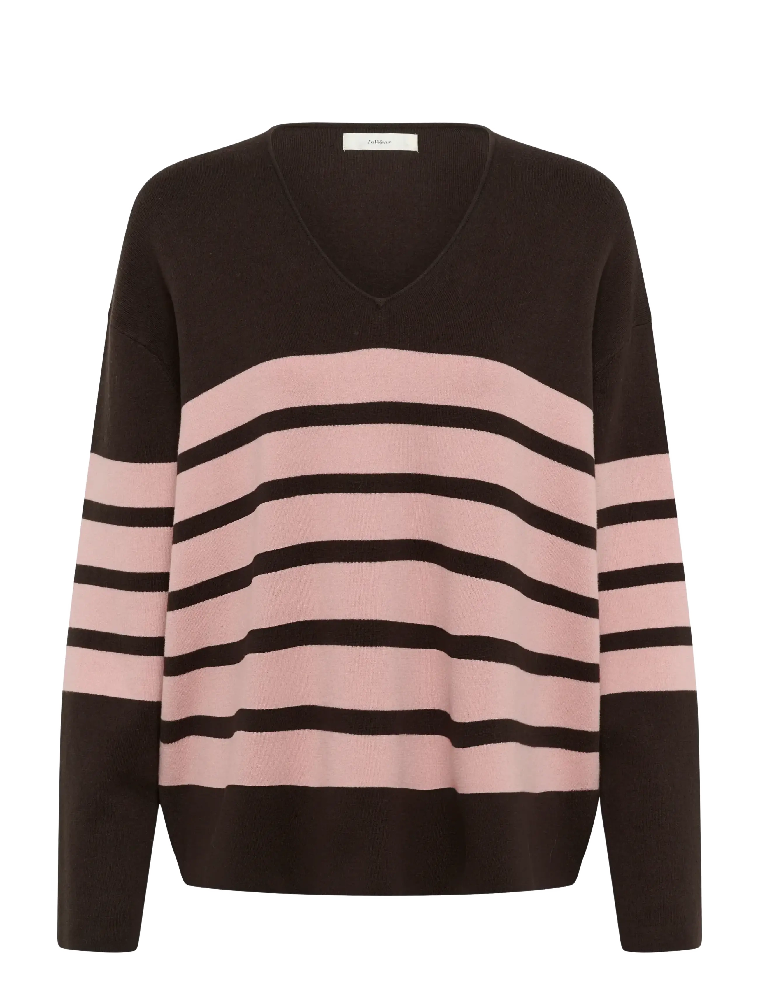 InWear TILDAIW V-NECK - Strickmode - CHOCOLATE TORT/PALE MAUVE / brown