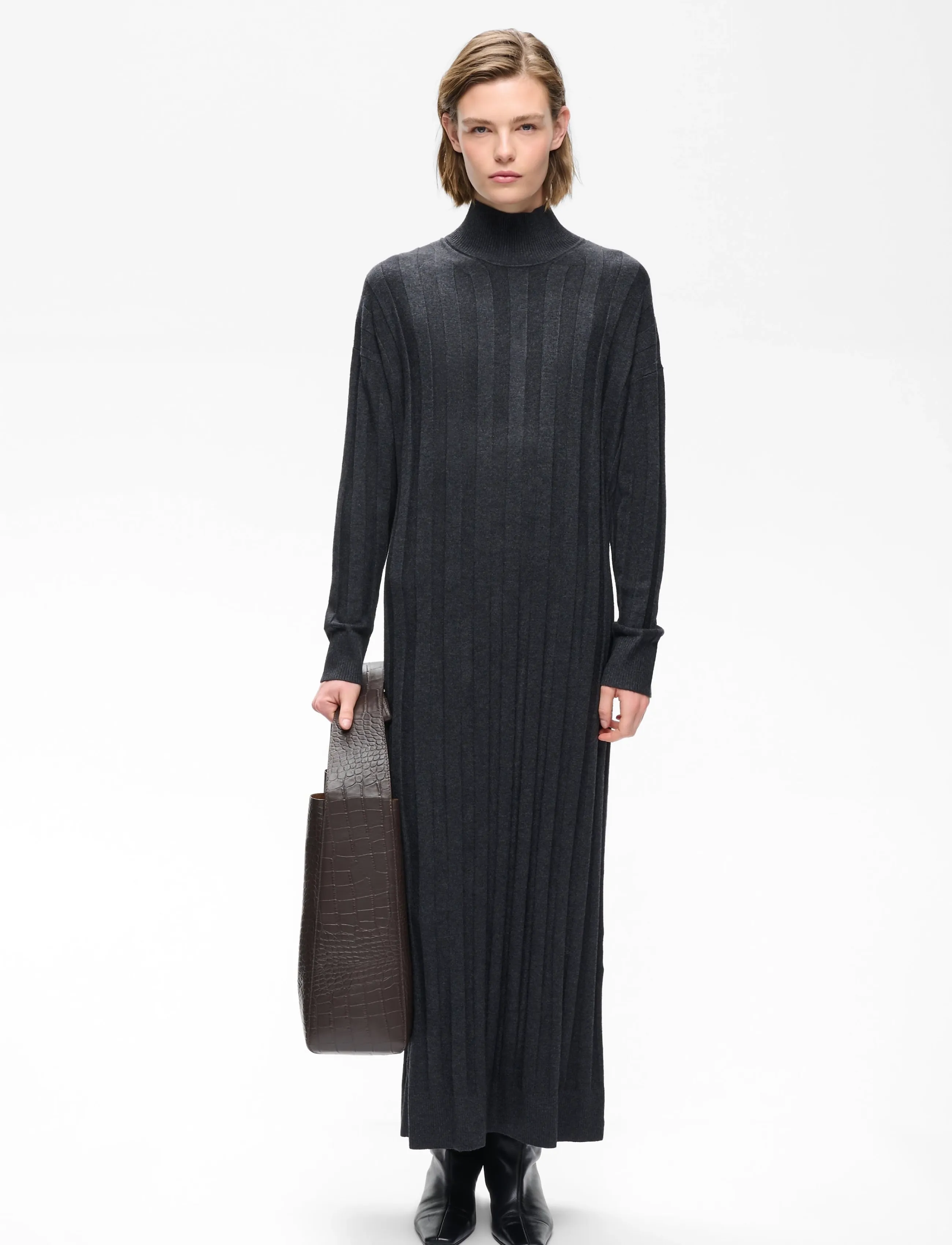 InWear TESSIW KELLSIE DRESS - Kleider - DARK GREY MELANGE / black