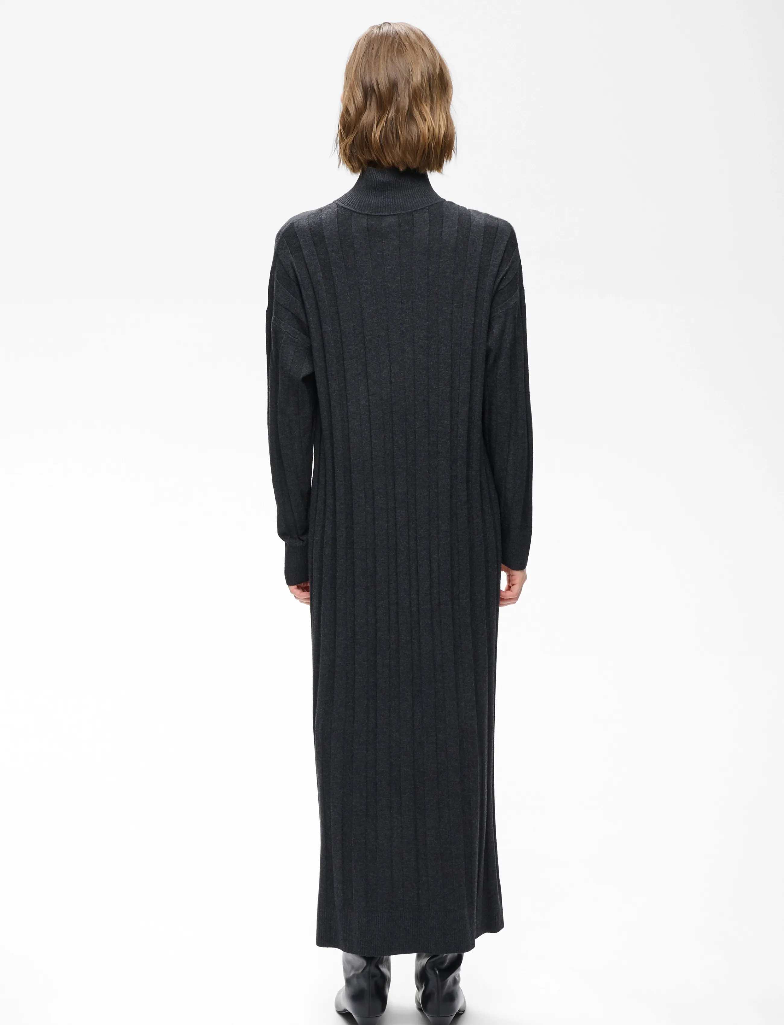 InWear - TESSIW KELLSIE DRESS - knitted dresses - dark grey melange - 4