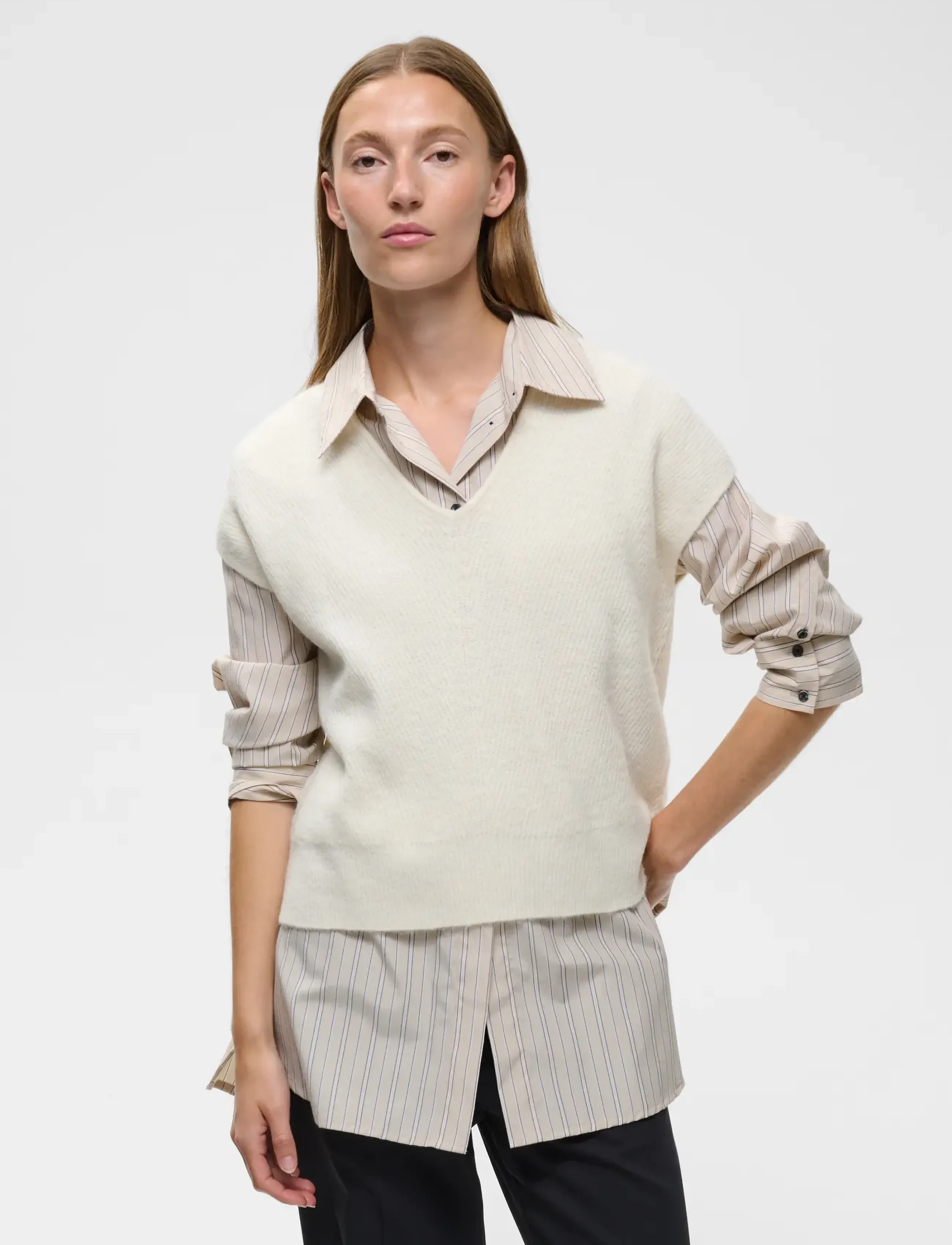 InWear GUNAIW TOP - InWear - PEARLED IVORY MELANGE / cream