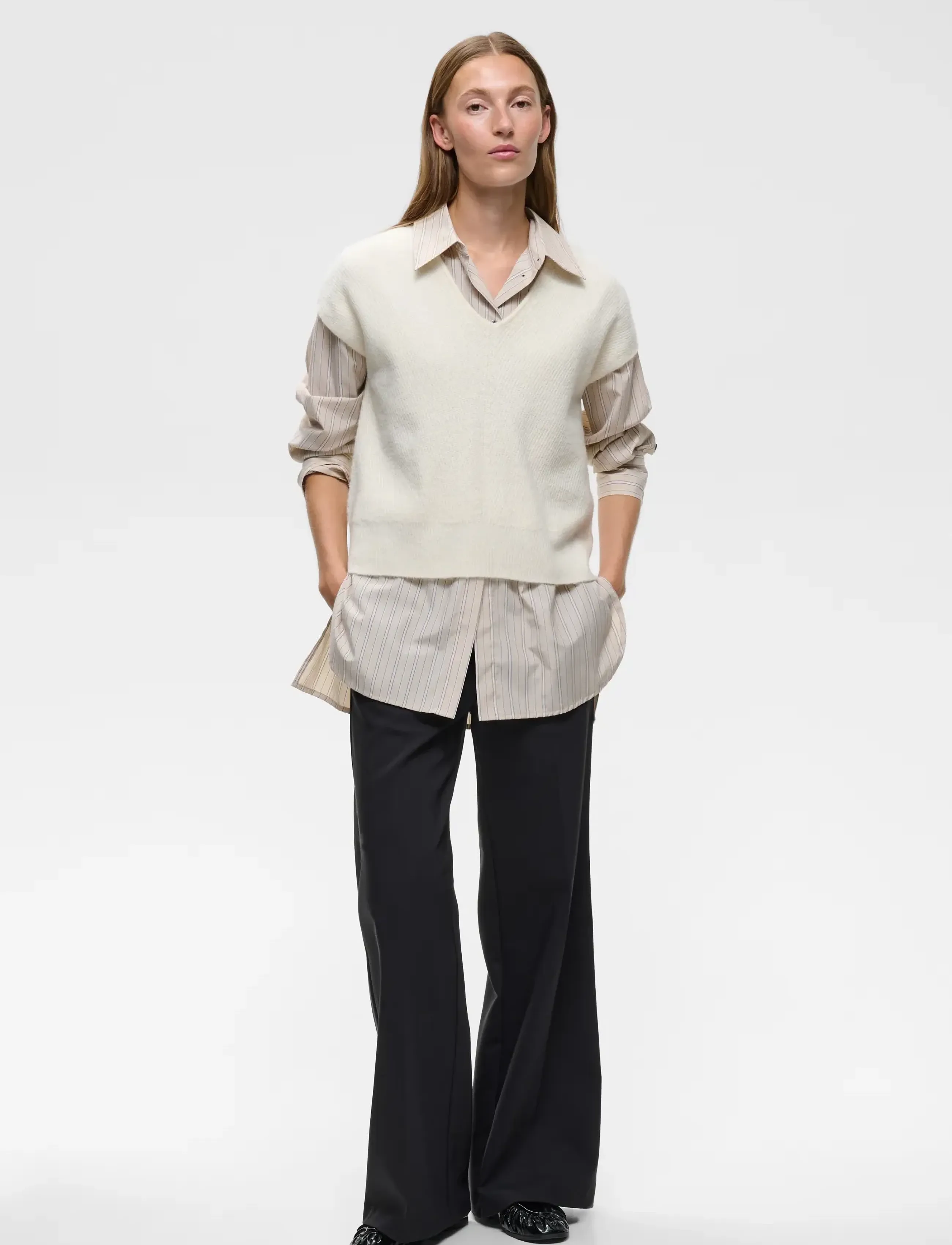 InWear - GUNAIW TOP - stickade tröjor - pearled ivory melange - 4