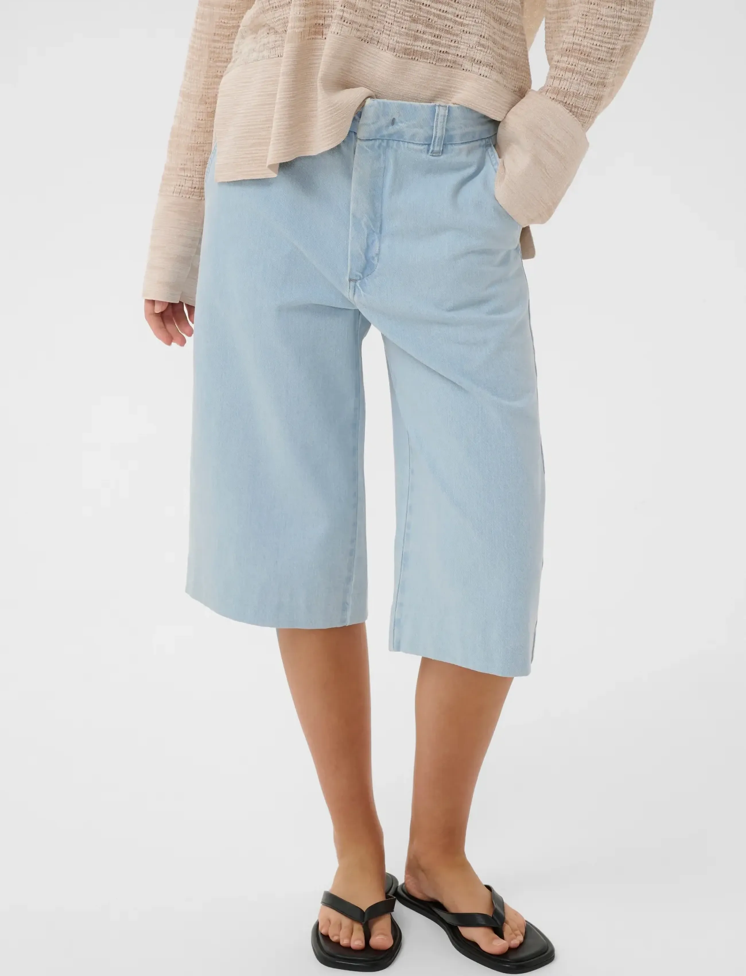 InWear ELLYIW DIAZ CULOTTE PANTS - InWear - BLEACHED BLUE DENIM / blue