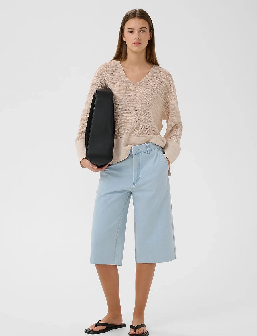 InWear - ELLYIW DIAZ CULOTTE PANTS - lühikesed teksapüksid - bleached blue denim - 3