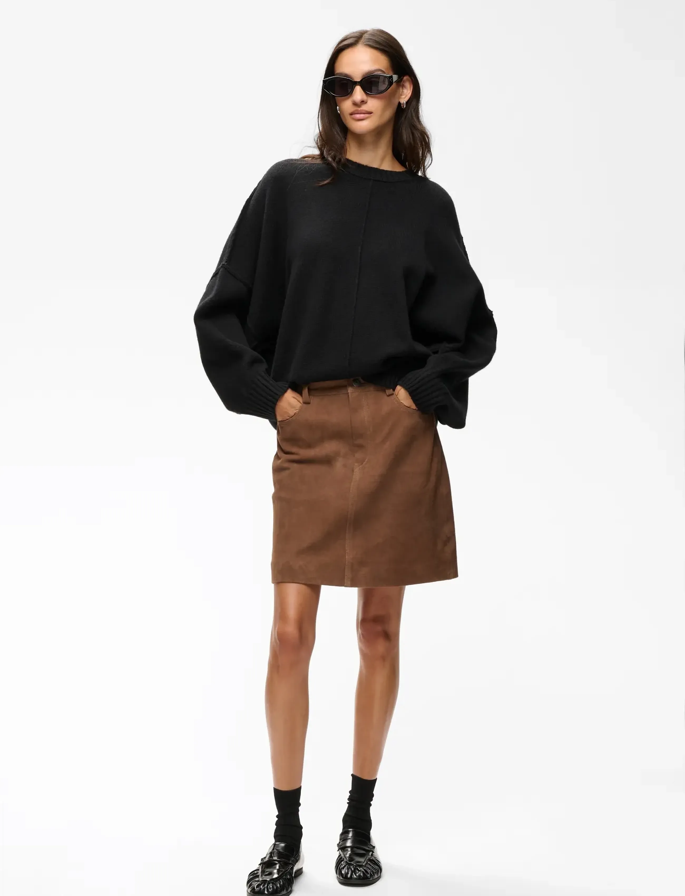 InWear - HELKIIW SUEDE SKIRT - short skirts - sorrel horse - 3