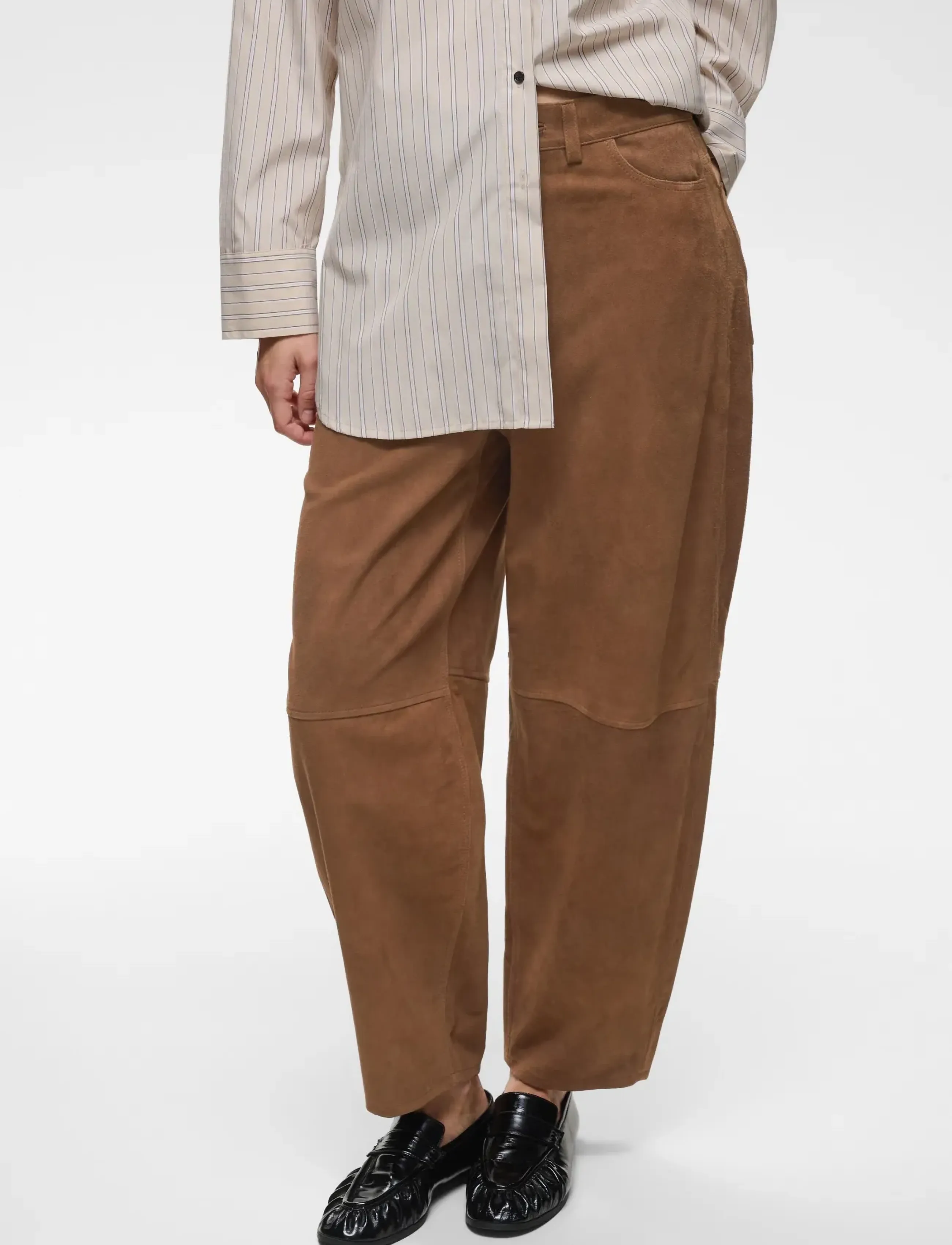 InWear HELKIIW BARREL SUEDE JEANS - Barrel-bukser - SORREL HORSE / brown