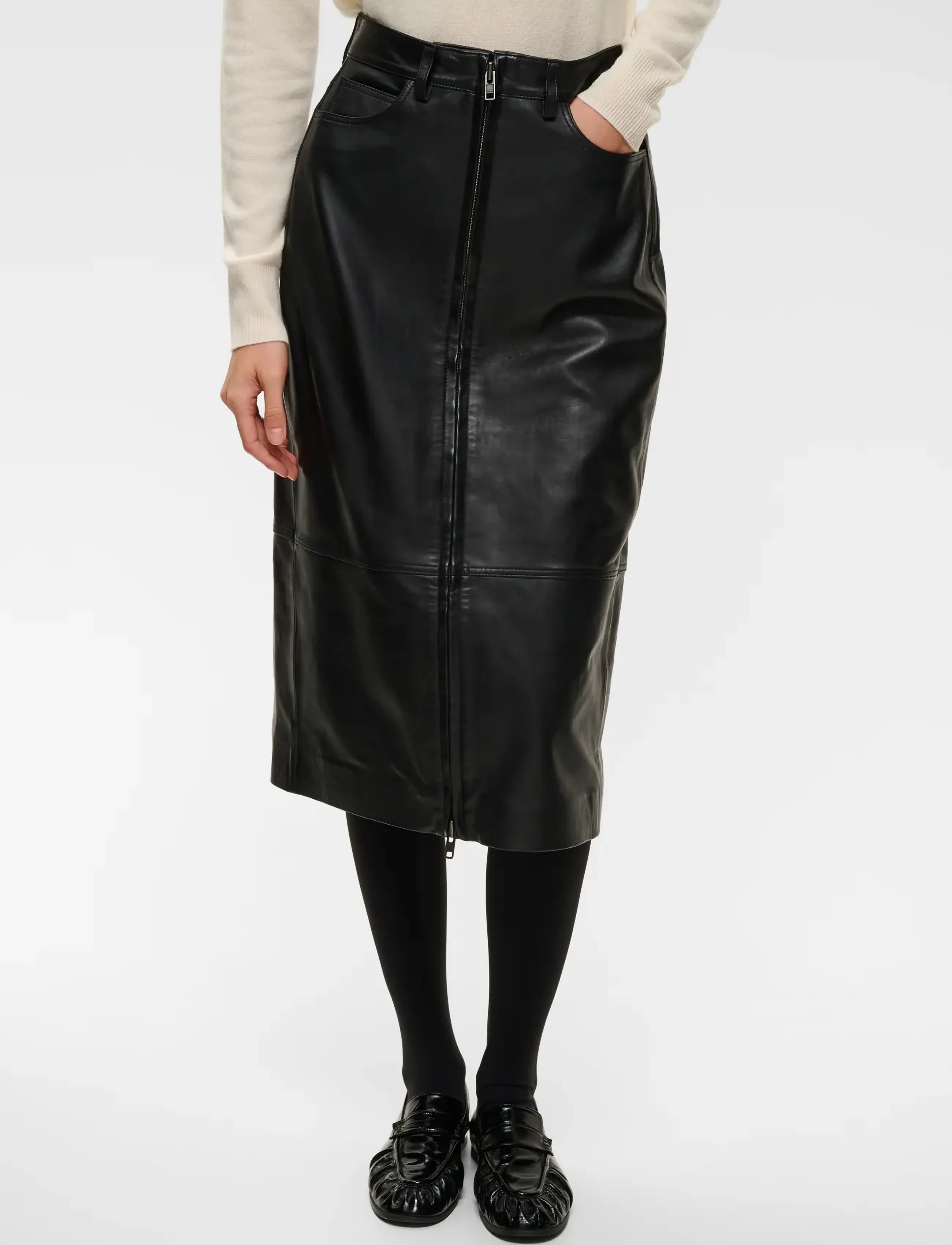 InWear JOKOIW LEATHER SKIRT - Seelikud - BLACK / black