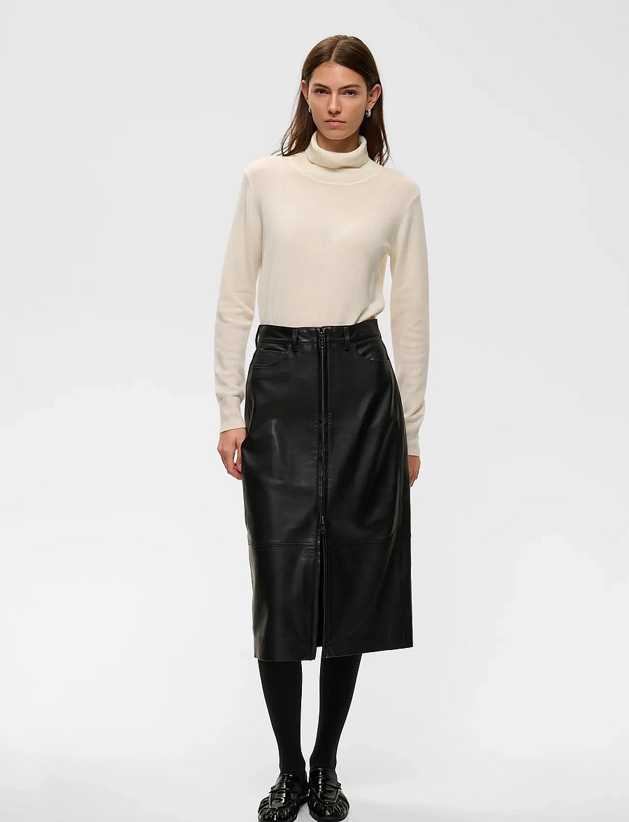 InWear - JOKOIW LEATHER SKIRT - lædernederdele - black - 3