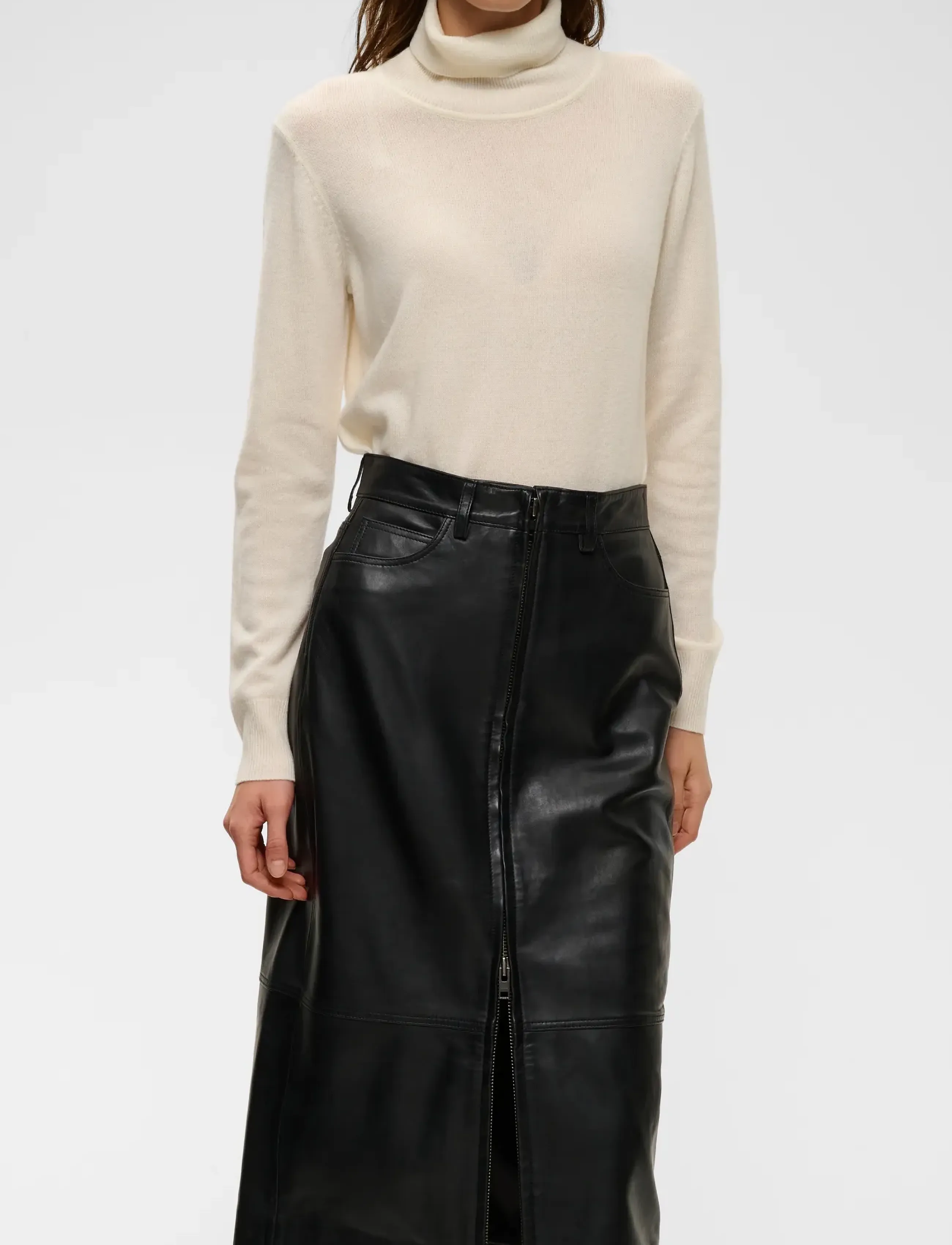 InWear - JOKOIW LEATHER SKIRT - lædernederdele - black - 5