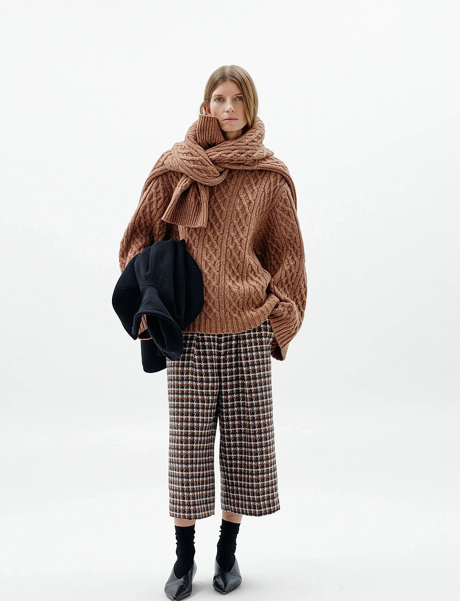 InWear - CARSONNEIW CULOTTE PANTS - poolpikad püksid - black/ brown - 0