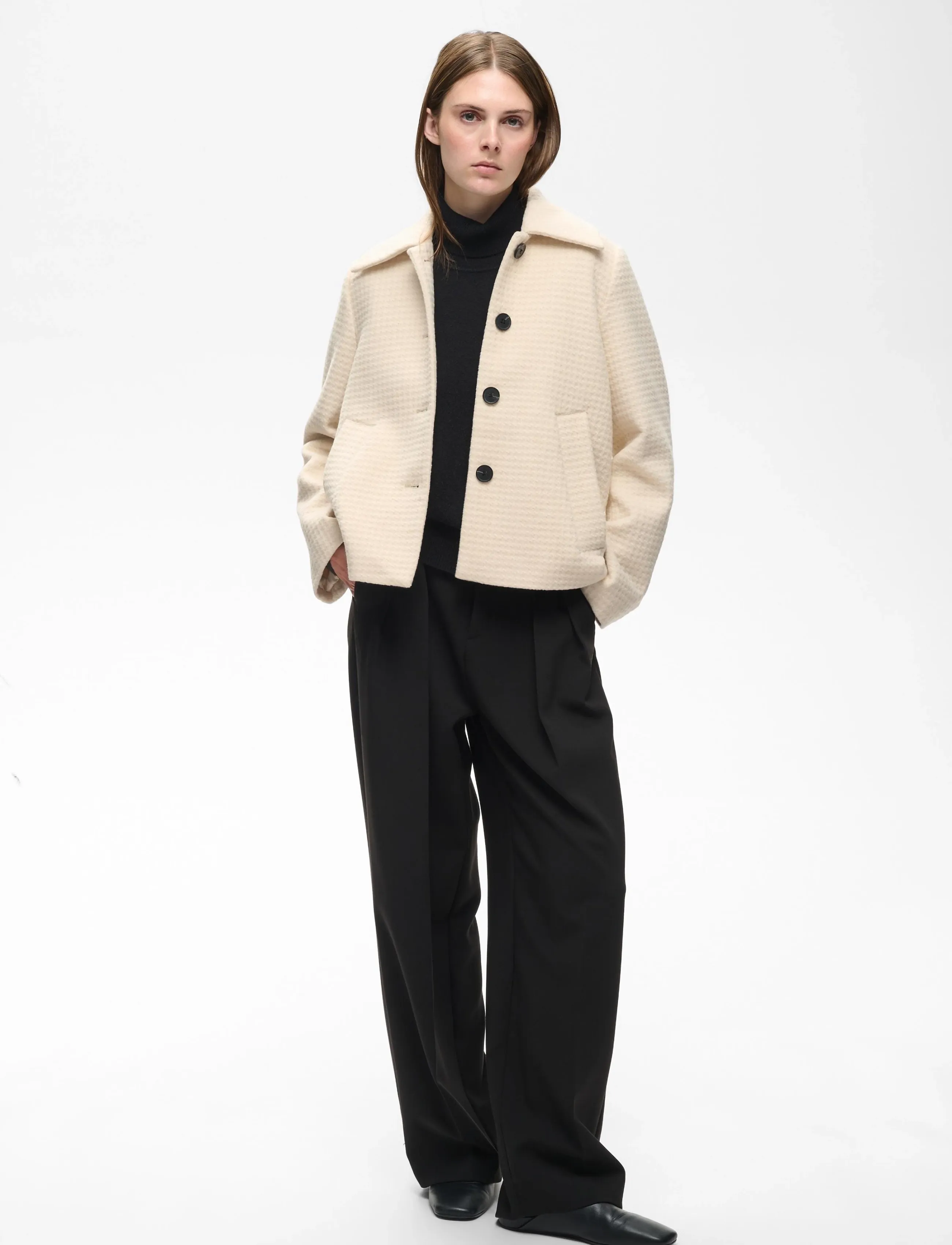 InWear HENDRIXIW SHORT JACKET - Tänavastiil - HAZE MELANGE / cream