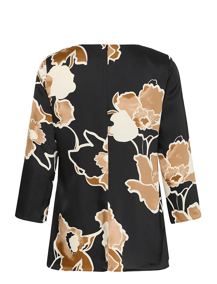 InWear - OLIVEIW BLOUSE - kolmveerandvarrukatega pluusid - black sketch flower - 1