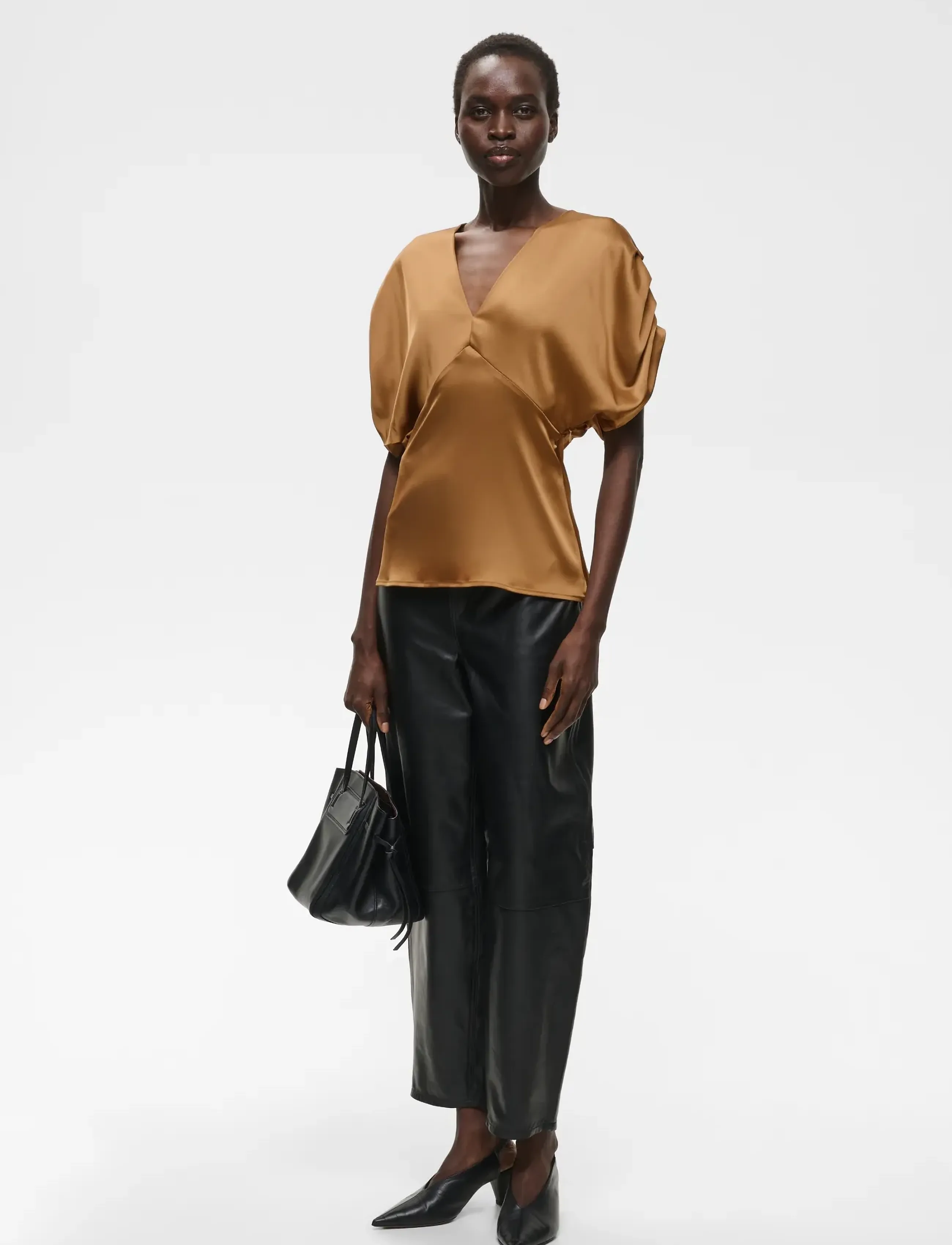 InWear - OAKKIIW TOP - short-sleeved blouses - tobacco brown - 3