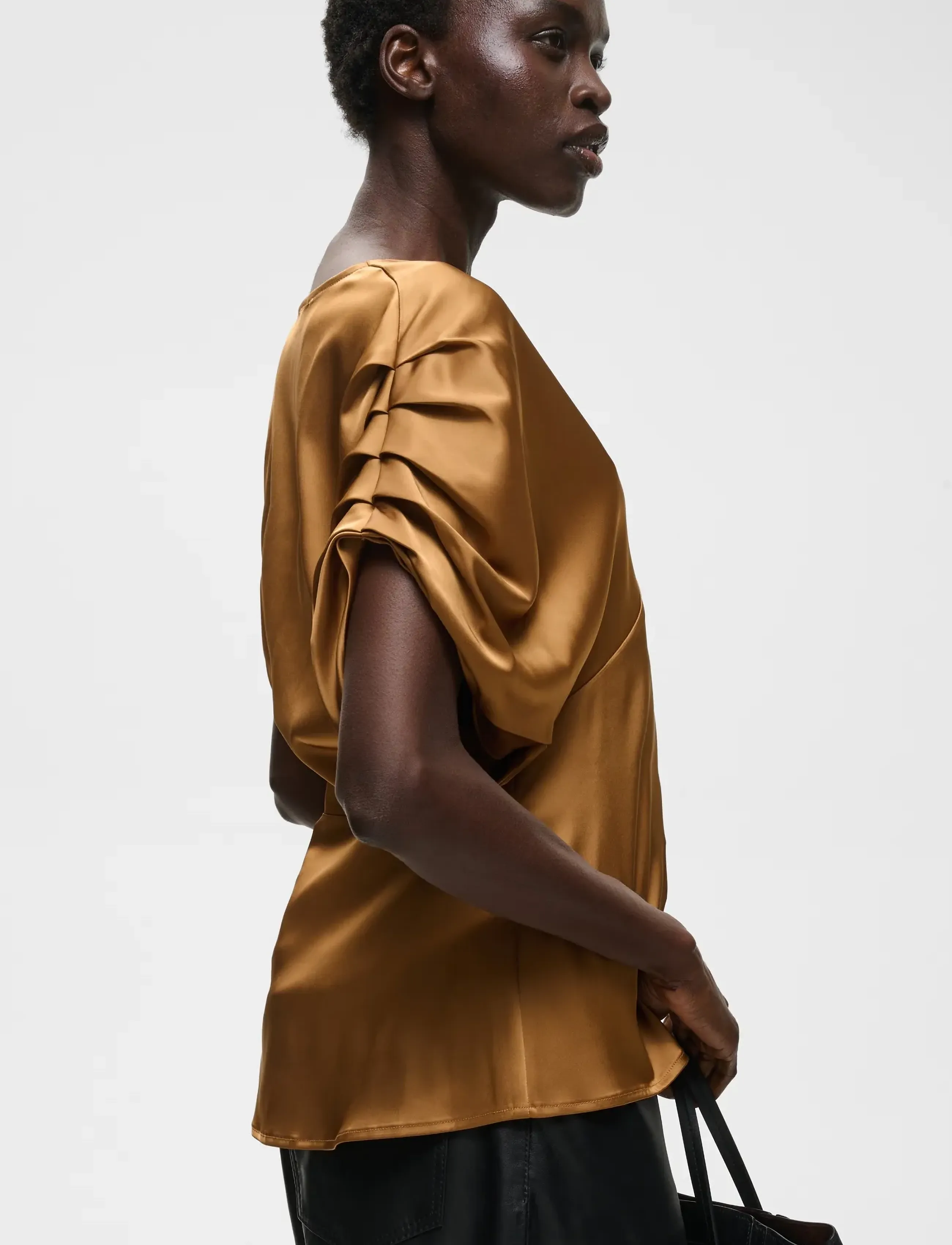 InWear - OAKKIIW TOP - short-sleeved blouses - tobacco brown - 5