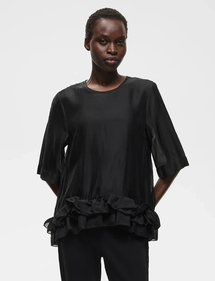 InWear - ORANGEIW TOP - kurzärmelige blusen - black - 0