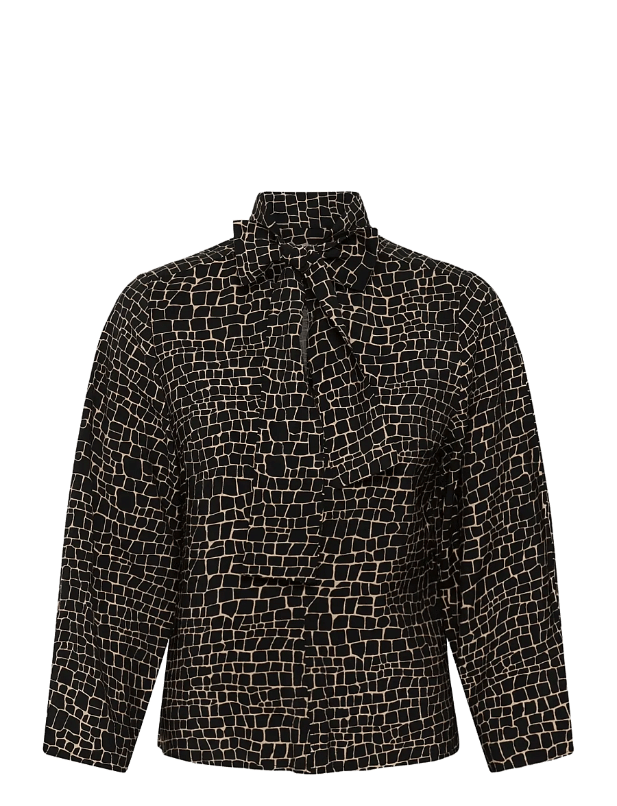 InWear - ORYIW BLOUSE - pikkade varrukatega pluusid - black croco - 0