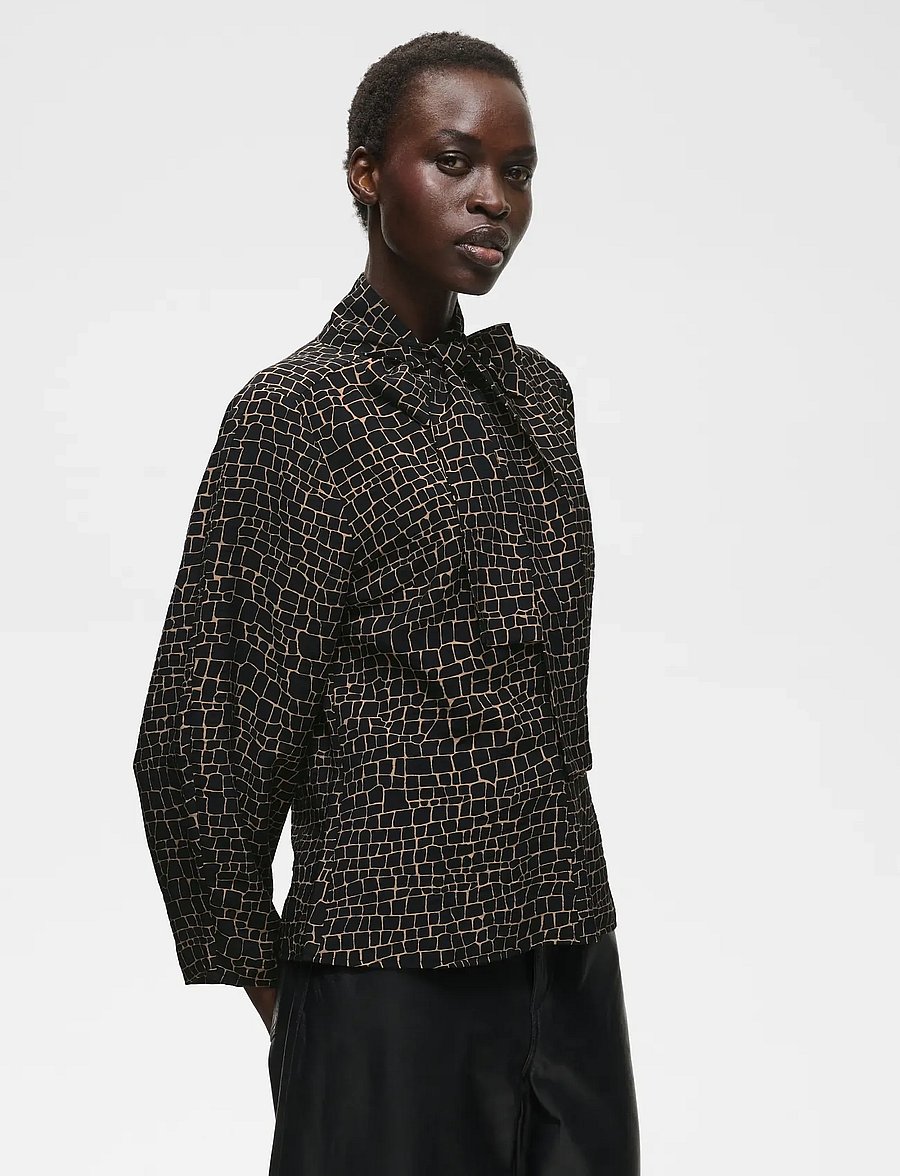 InWear - ORYIW BLOUSE - långärmade blusar - black croco - 0