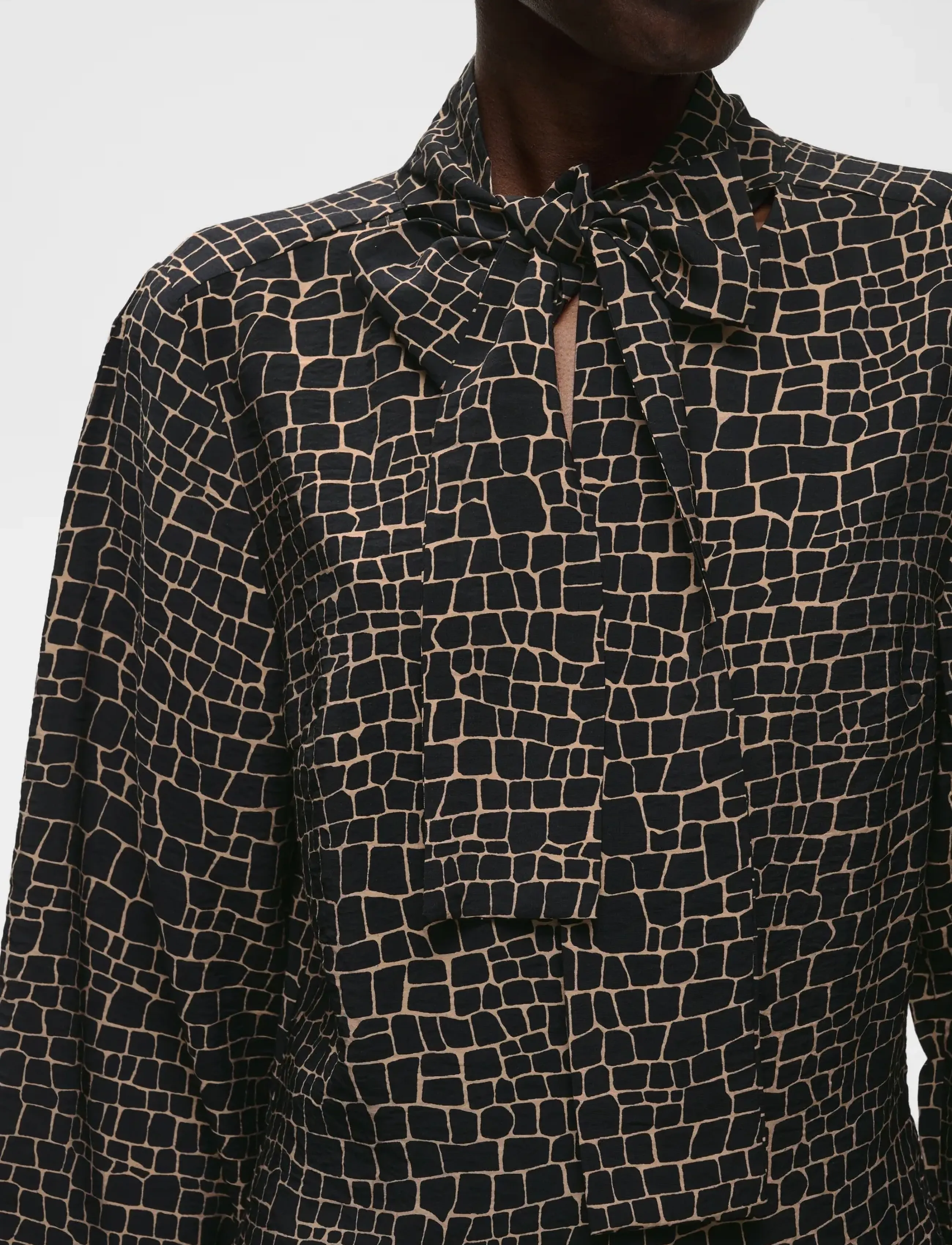 InWear - ORYIW BLOUSE - långärmade blusar - black croco - 3