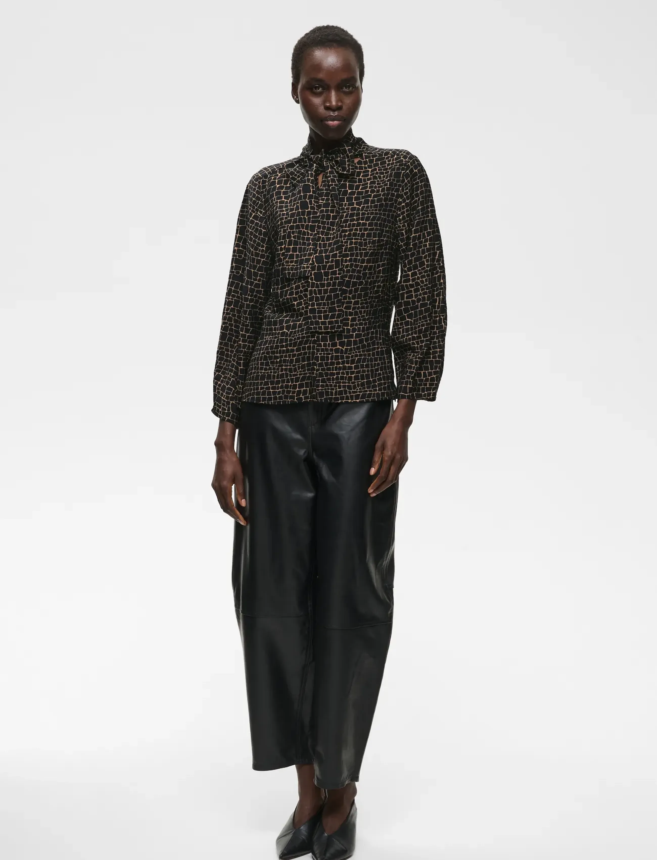 InWear - ORYIW BLOUSE - långärmade blusar - black croco - 4