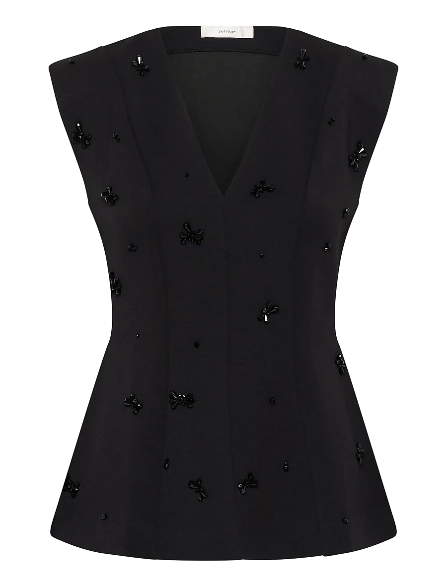 InWear - BAYAIW VINCENT TOP - Ärmlösa blusar - black sequinsflower - 1