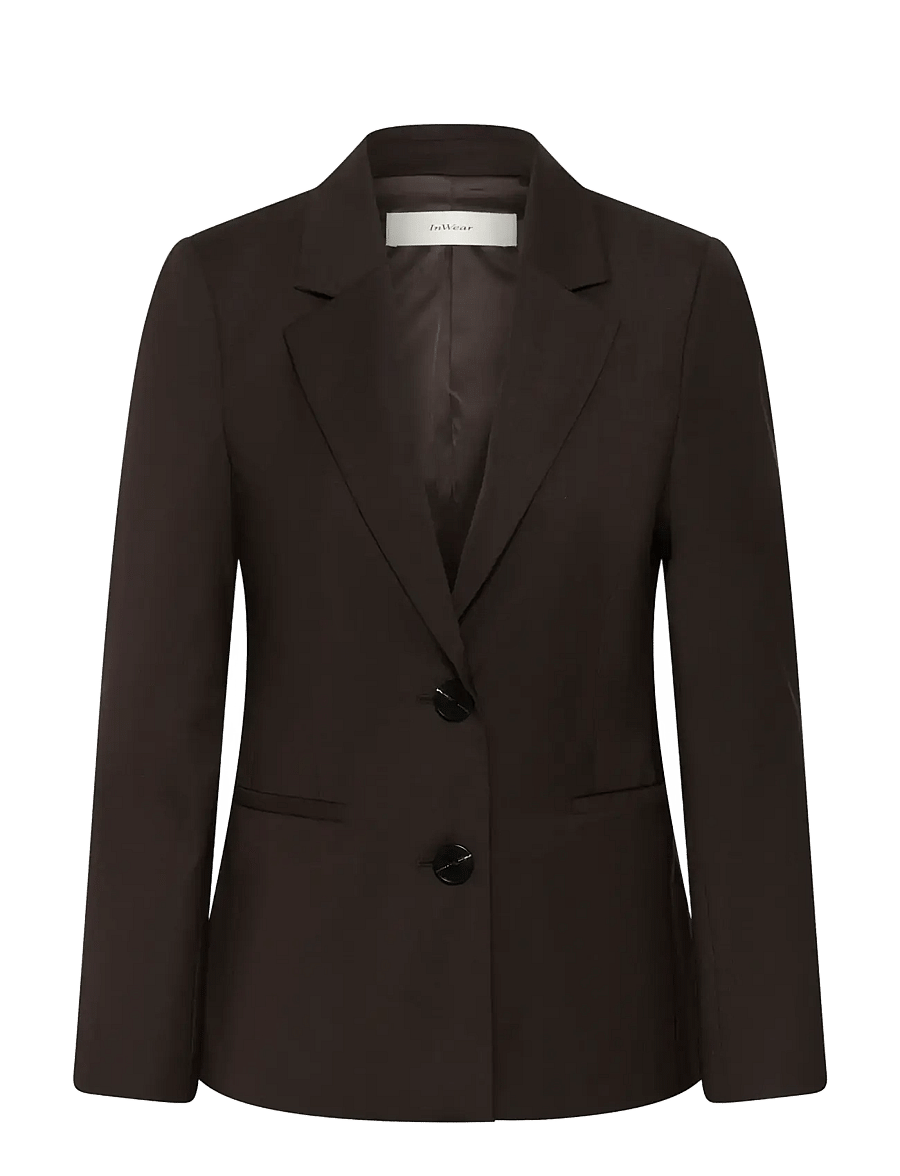 InWear - CADIEIW MEL CORE BLAZER - enkeltradede blazere - chocolate brown melange - 0
