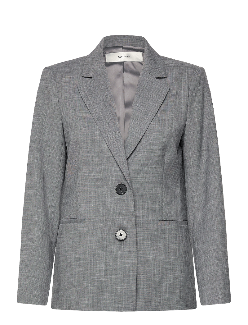 InWear - CADIEIW MEL CORE BLAZER - enkelknäppta kavajer - new light grey melange - 0