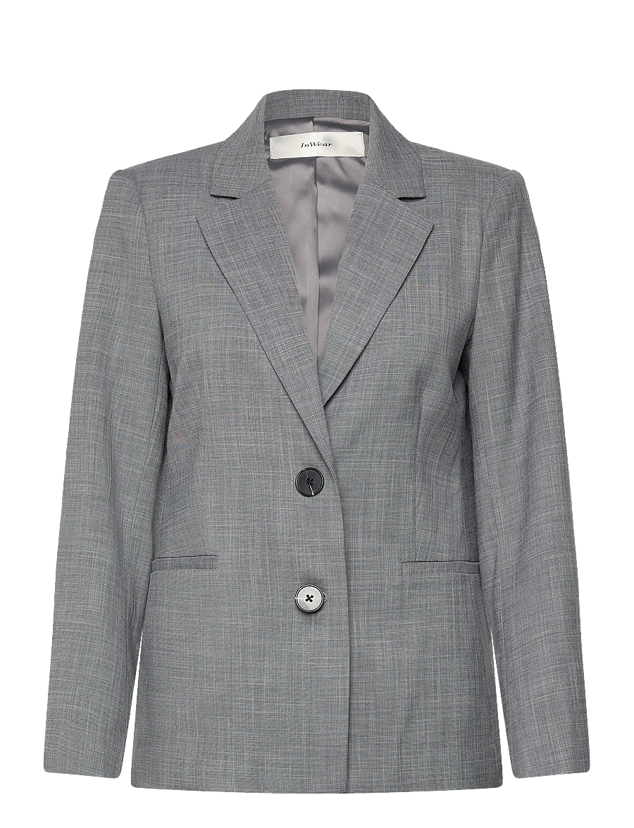 InWear - CADIEIW MEL CORE BLAZER - enkelknäppta kavajer - new light grey melange - 1