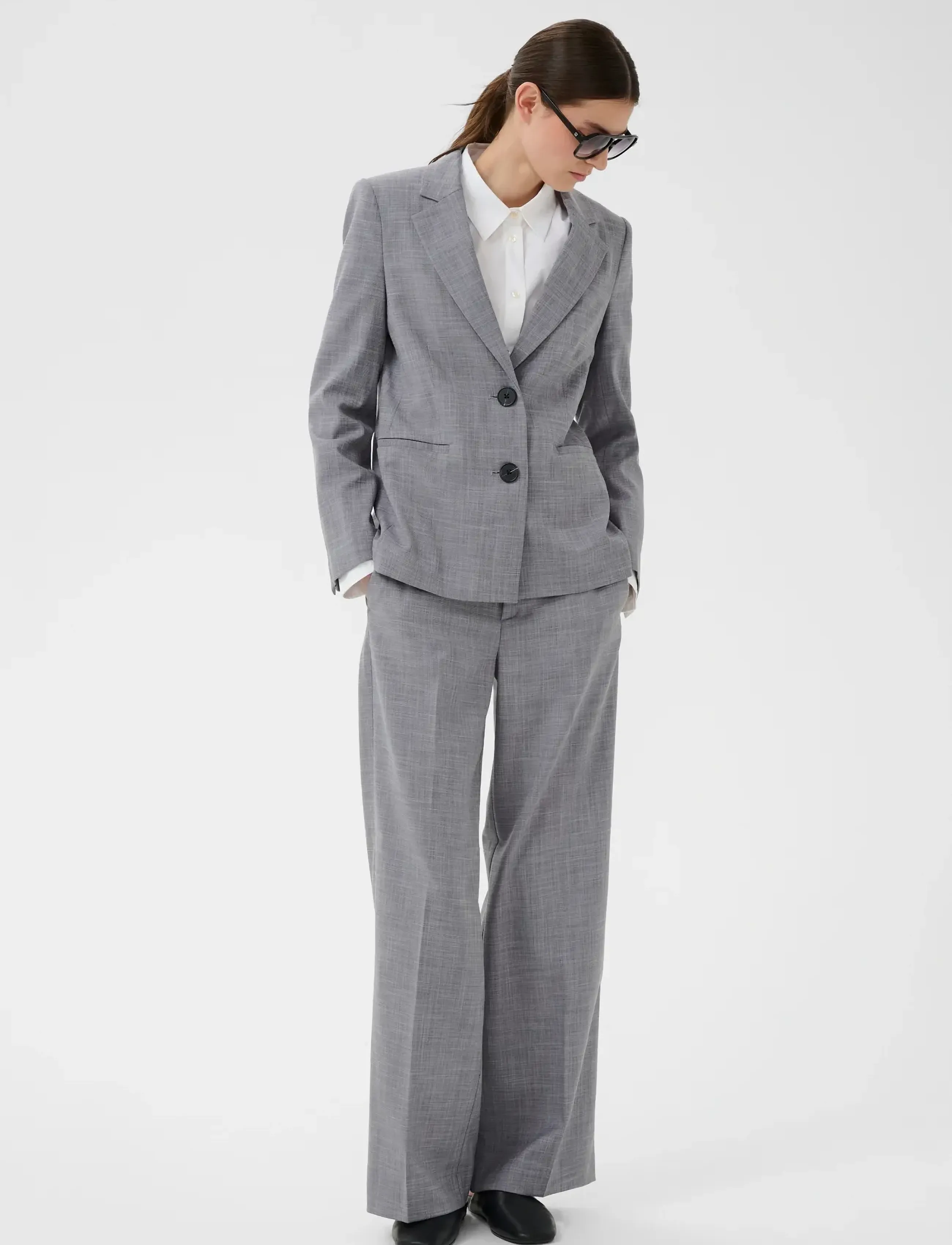 InWear CADIEIW MEL CORE PANT - Apģērbi - NEW LIGHT GREY MELANGE / grey