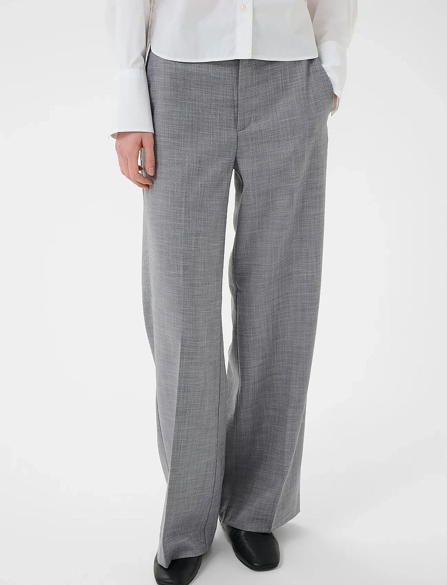 InWear - CADIEIW MEL CORE PANT - anzugshosen - new light grey melange - 5