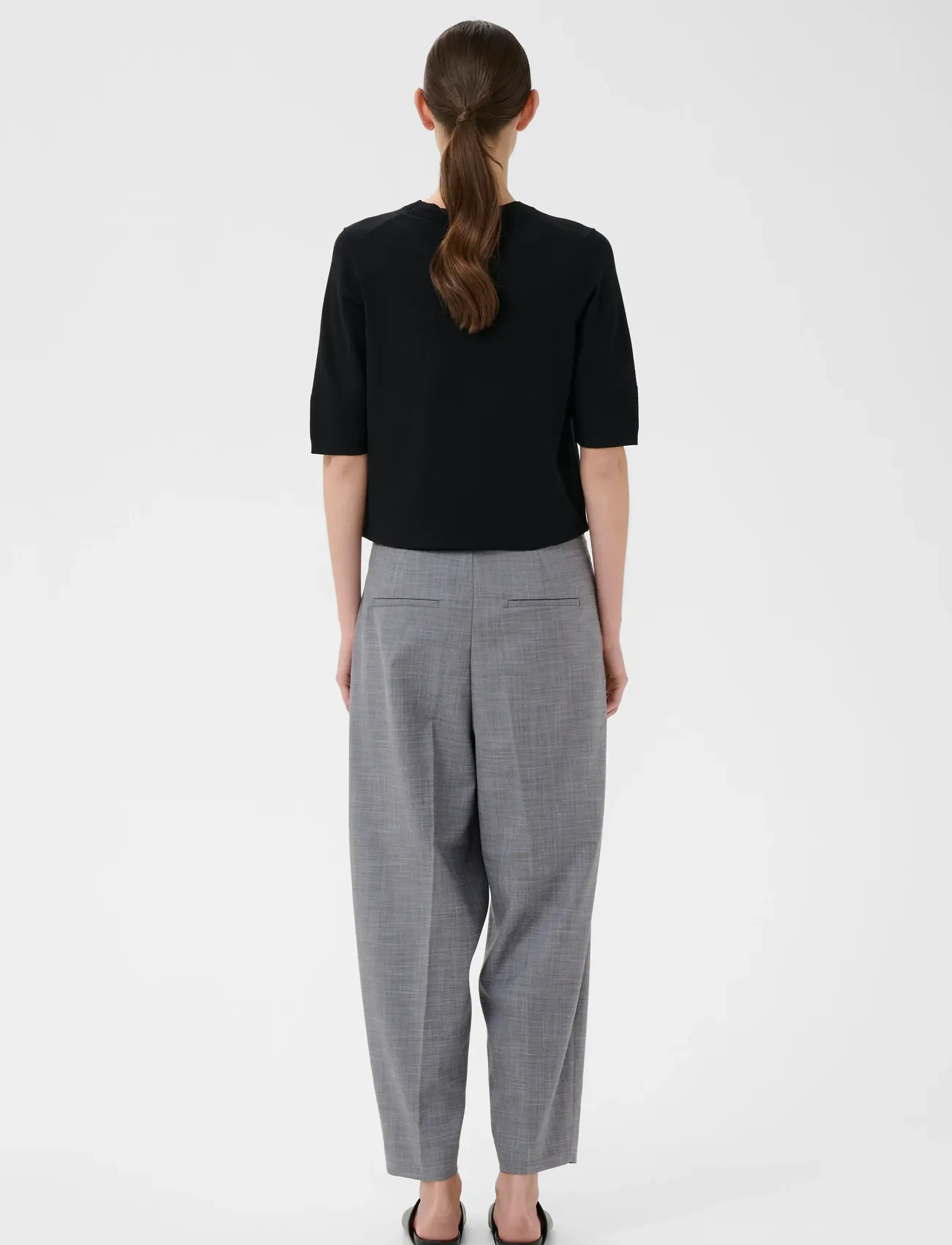 InWear - CADIEIW MEL CORE BARREL PANT - barrel-bukser - new light grey melange - 3