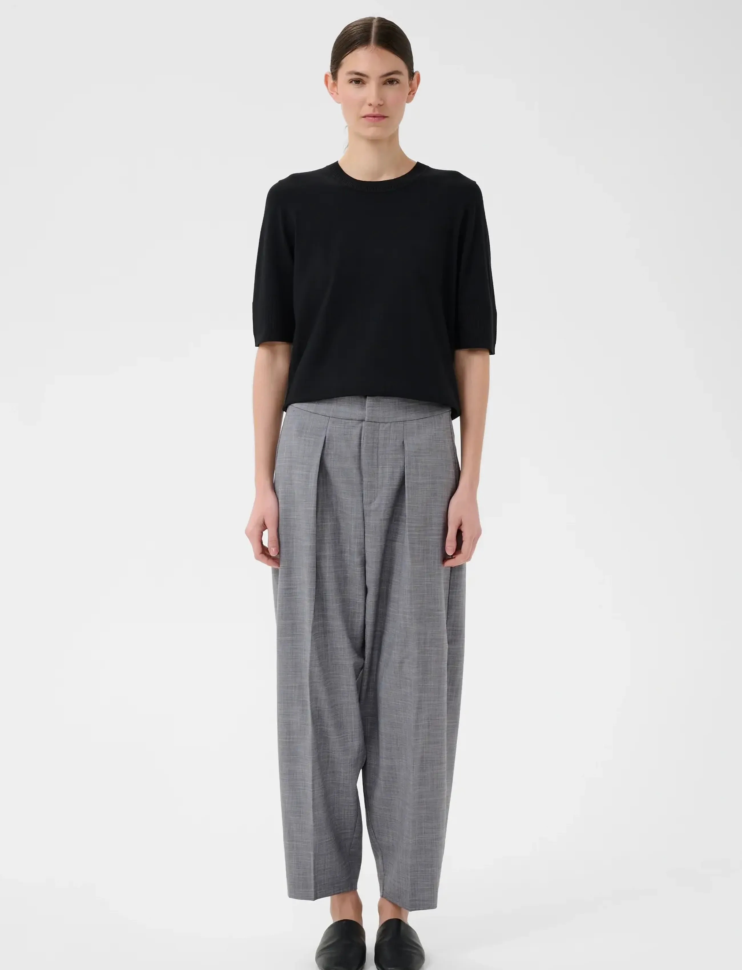 InWear - CADIEIW MEL CORE BARREL PANT - barrel-bukser - new light grey melange - 5