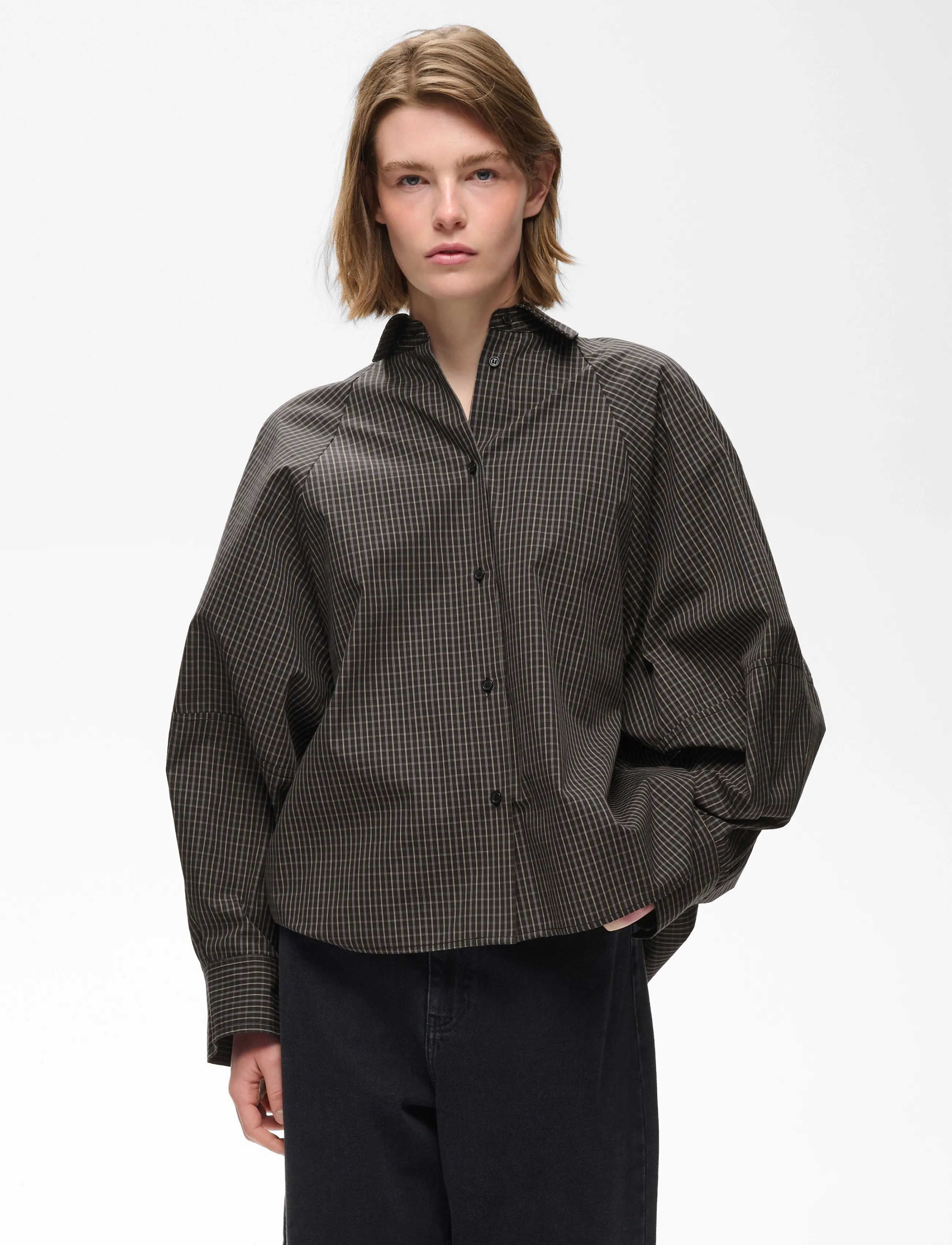 InWear - MILLESIW LOOSE SHIRT - long-sleeved shirts - black graphic check - 2