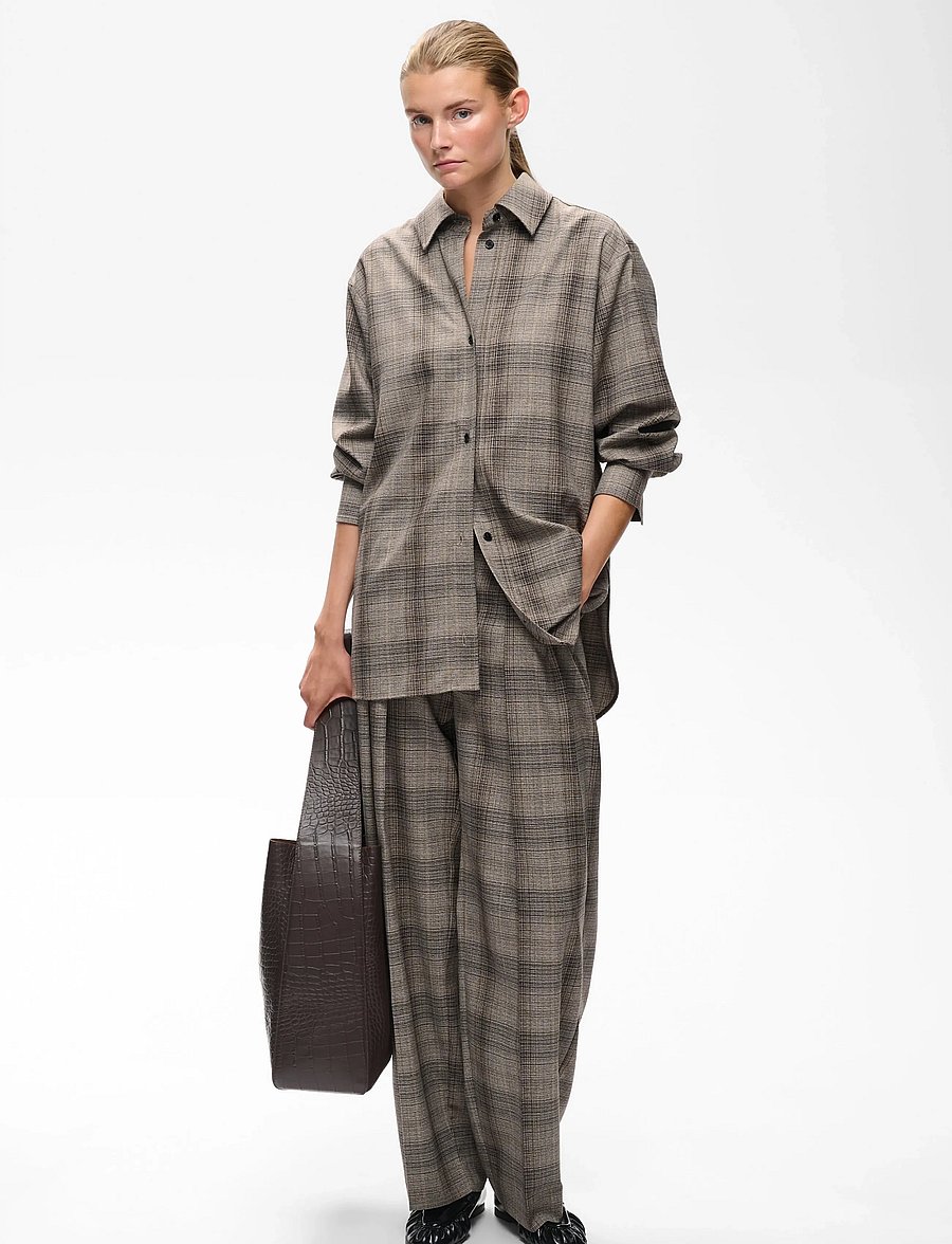 InWear - CHECKIEIW BARREL PANT - brown fall check - 0