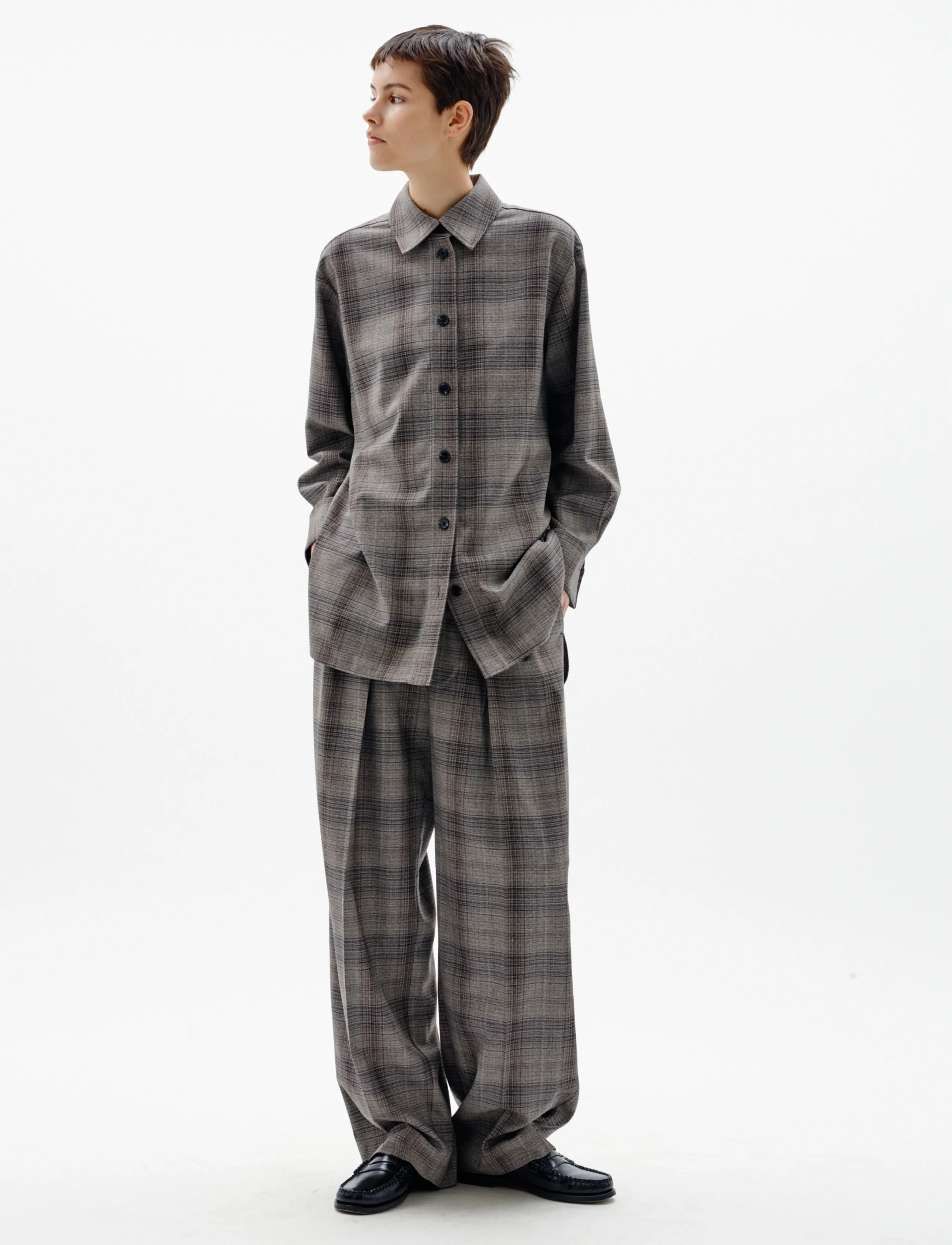 InWear - CHECKIEIW BARREL PANT - hosen mit geradem bein - brown fall check - 3