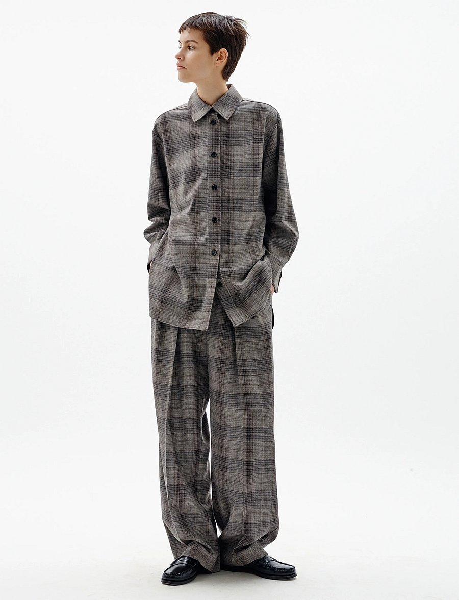 InWear - CHECKIEIW BARREL PANT - hosen mit geradem bein - brown fall check - 3
