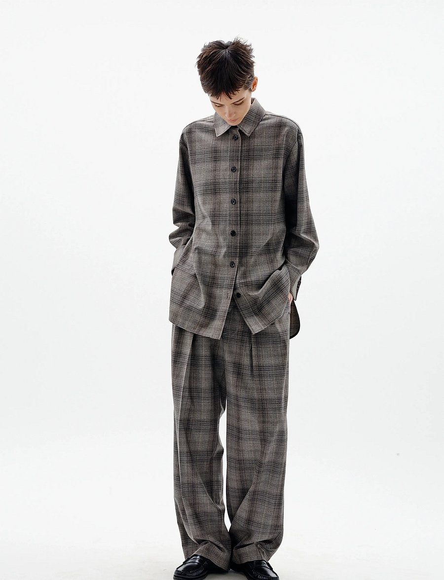 InWear - CHECKIEIW BARREL PANT - hosen mit geradem bein - brown fall check - 4
