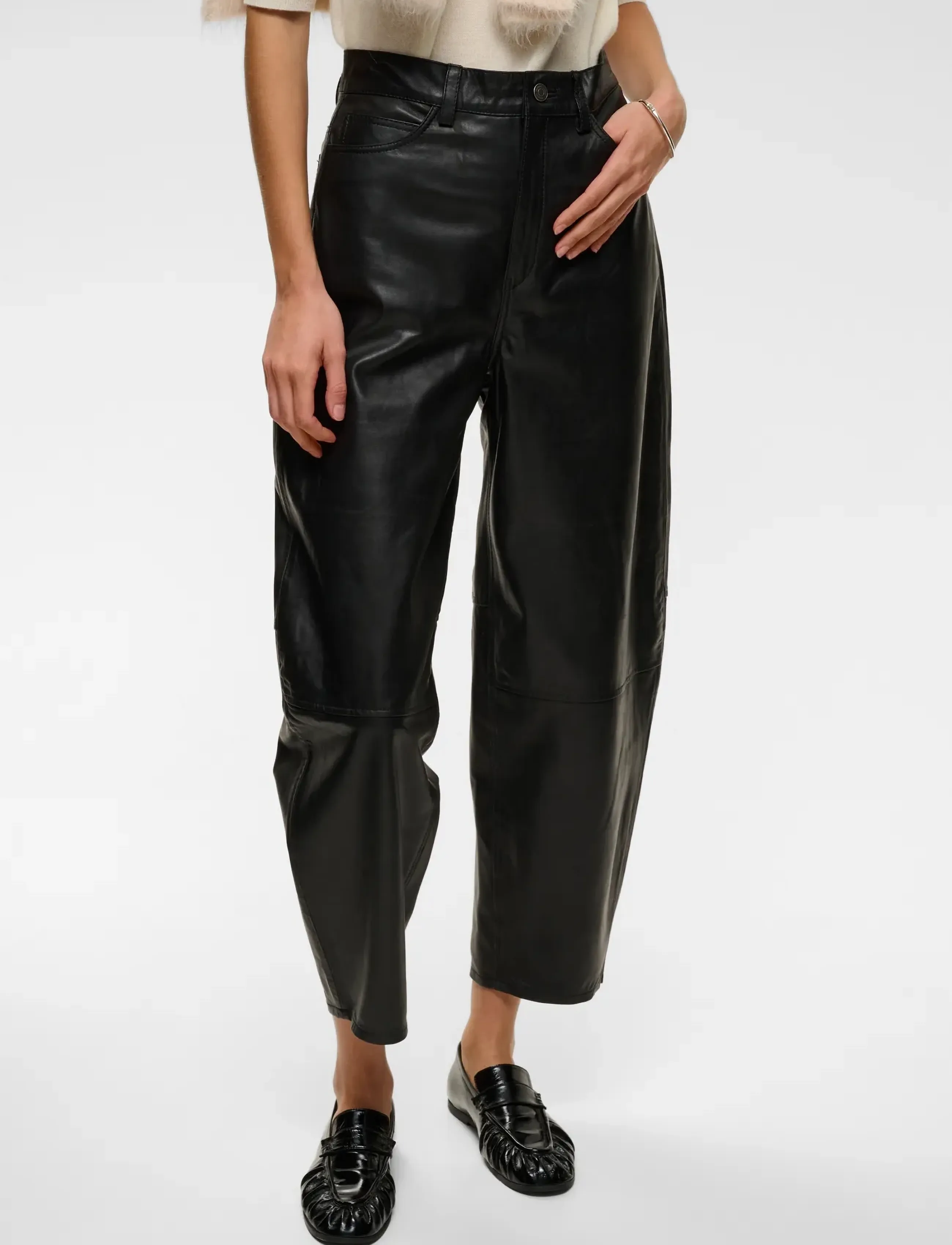 InWear JOKOIW BARREL LEATHER JEANS - Mode trends - BLACK / black