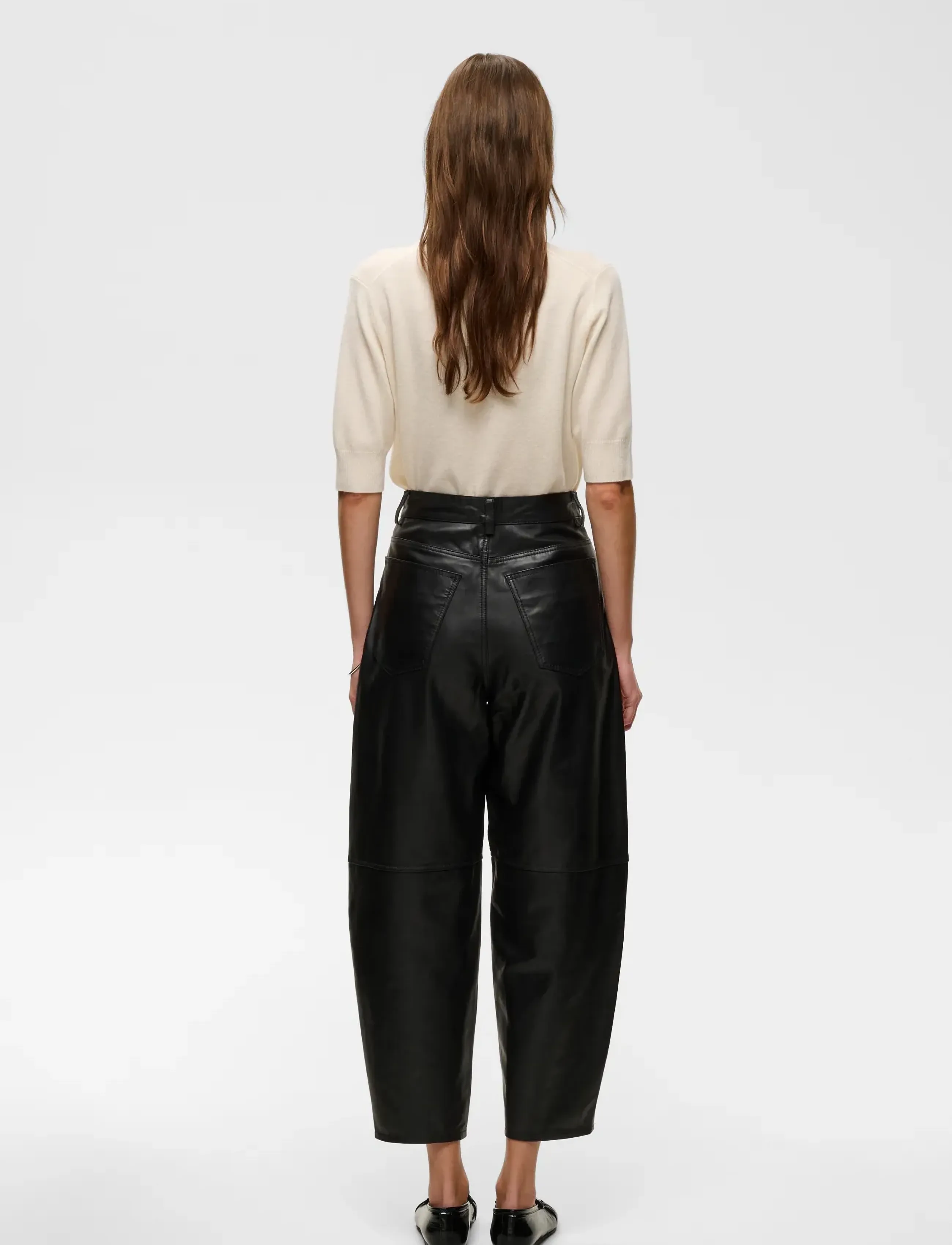 InWear - JOKOIW BARREL LEATHER JEANS - hosen mit geradem bein - black - 4